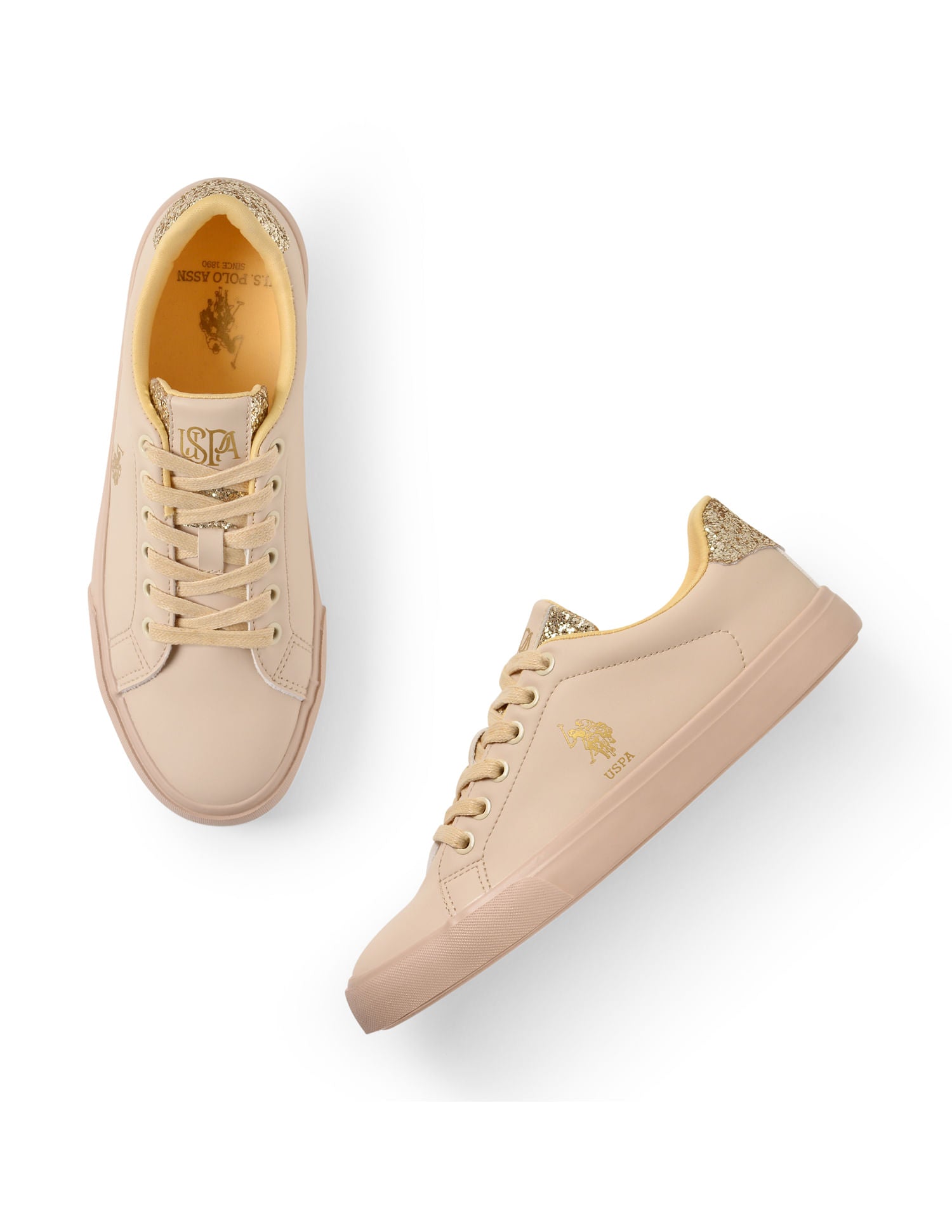 U.S. Polo Assn. Women Beverly 3.0 Comfort Insole Casual Sneakers Nude - U.S. POLO ASSN. | Large