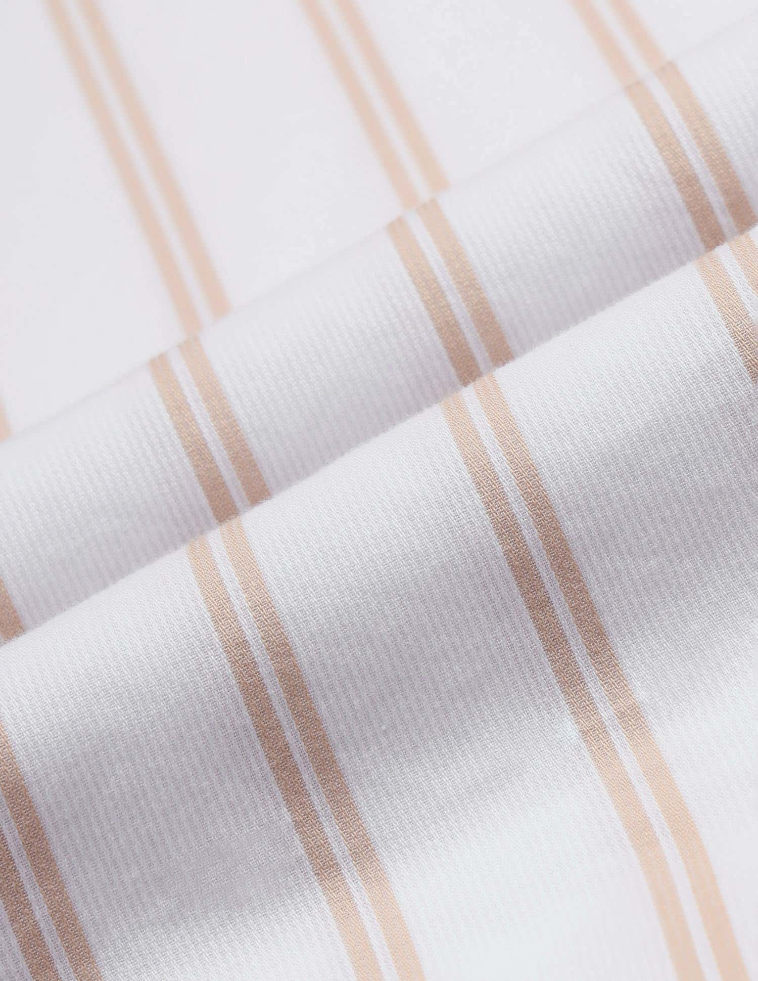 Vertical Striped Tailored Fit Shirt Beige - U.S. Polo Assn. India | Large
