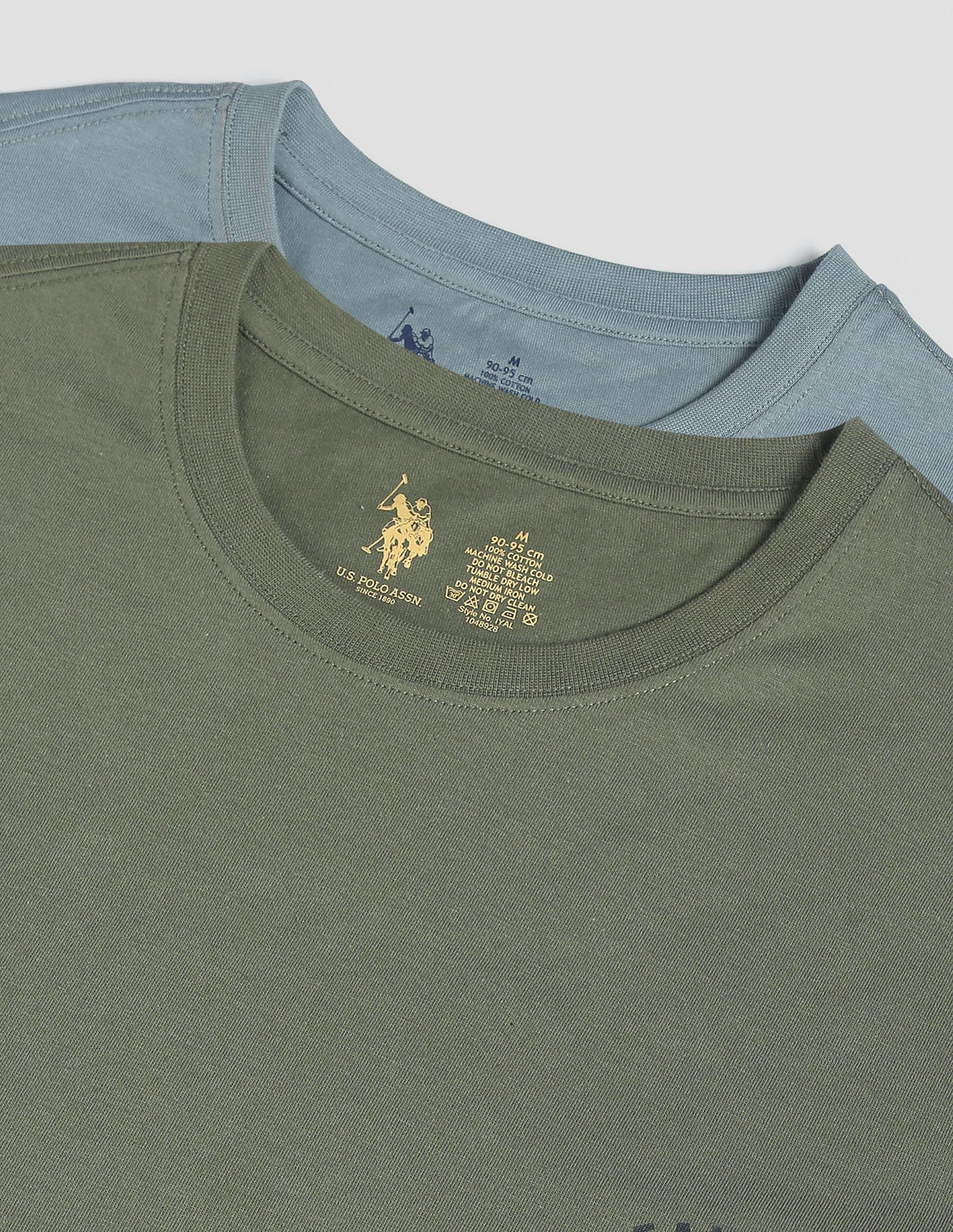 Tonal Logo Cotton IYAL Lounge T-Shirt - Pack Of 2 Grey and Green - U.S. POLO ASSN. | Large