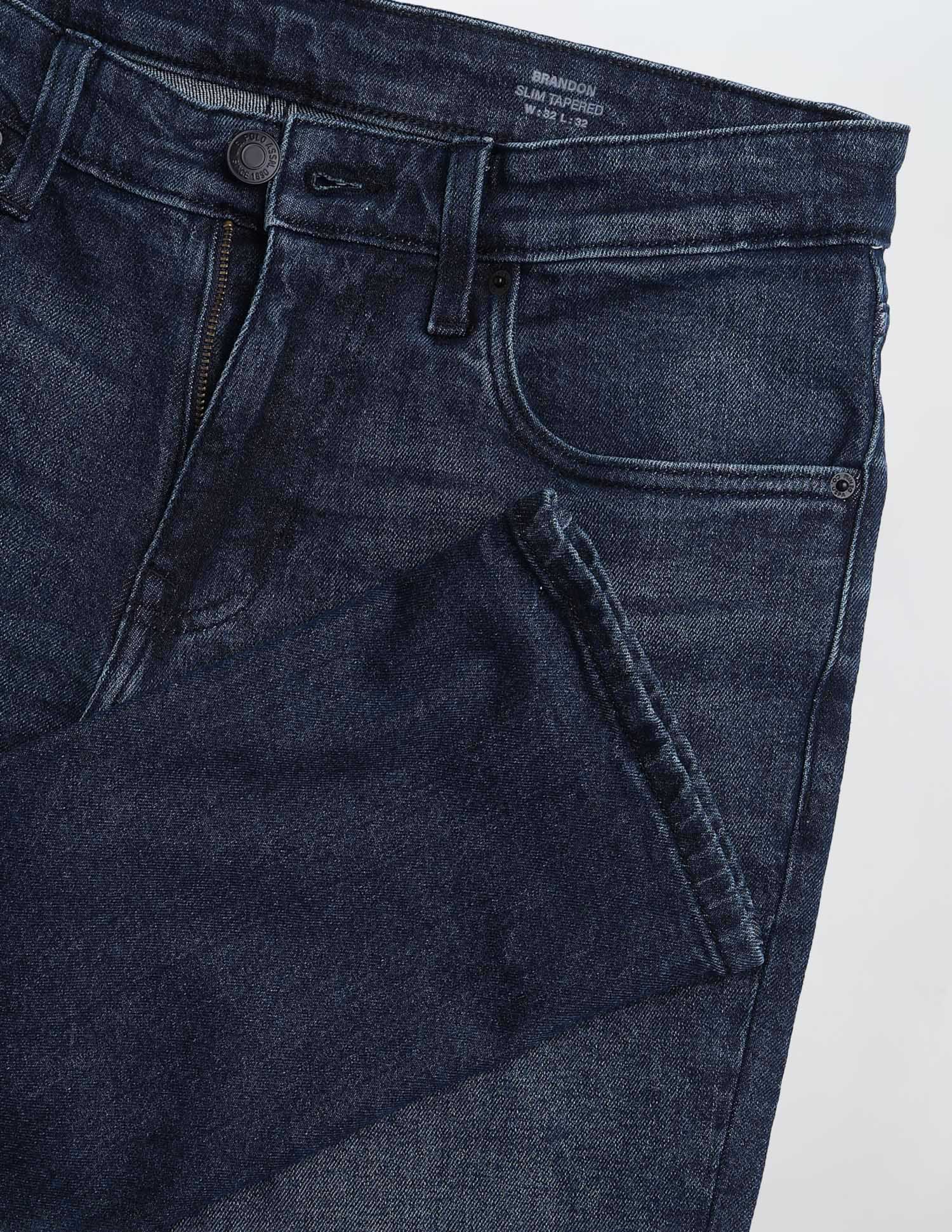 Brandon Slim Tapered Fit Blue Jeans Dark Blue - U.S. Polo Assn. India | Large