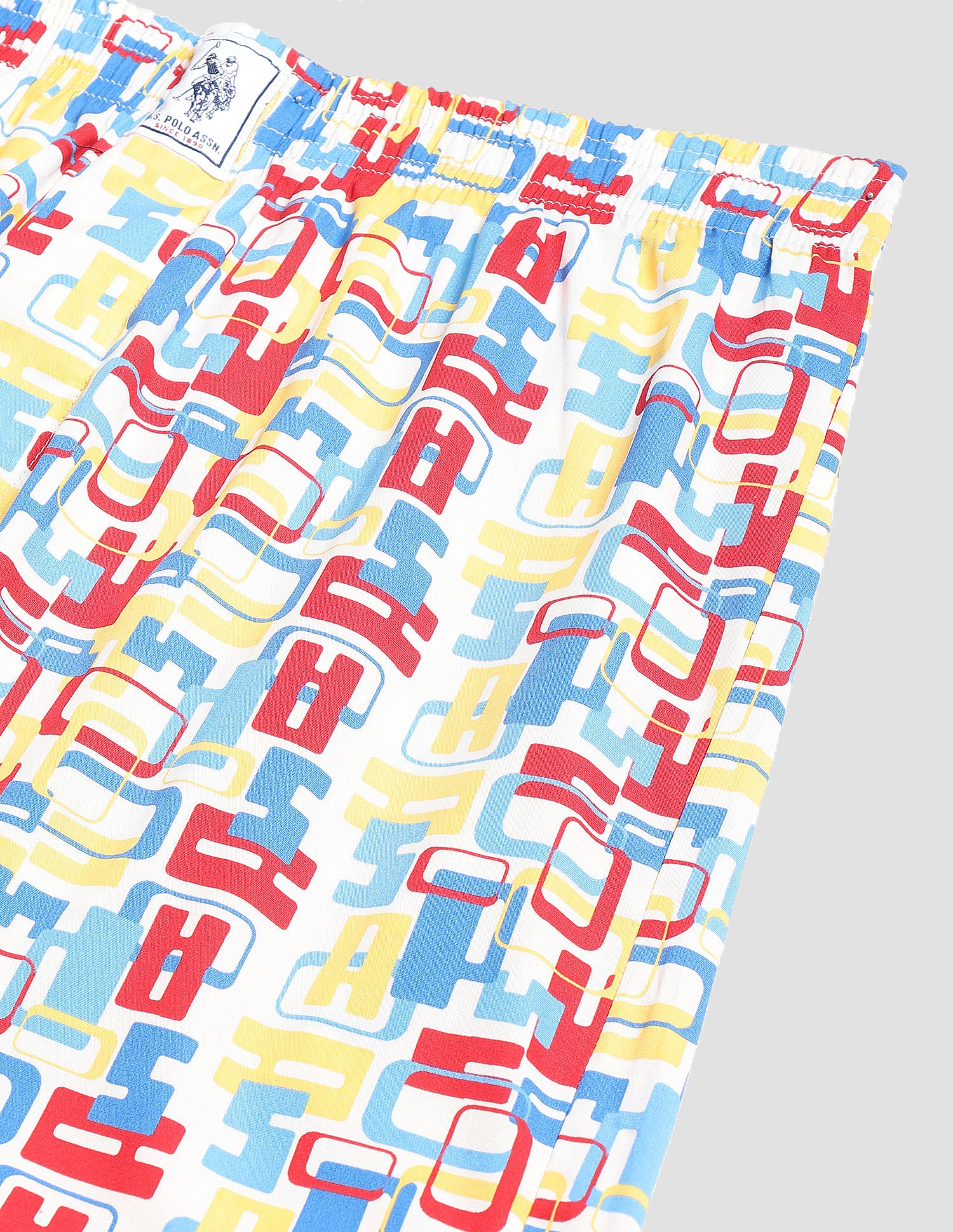 Back Pocket All Over Print IYAC Boxers - Pack Of 1 White and Red - U.S. POLO ASSN. | Large