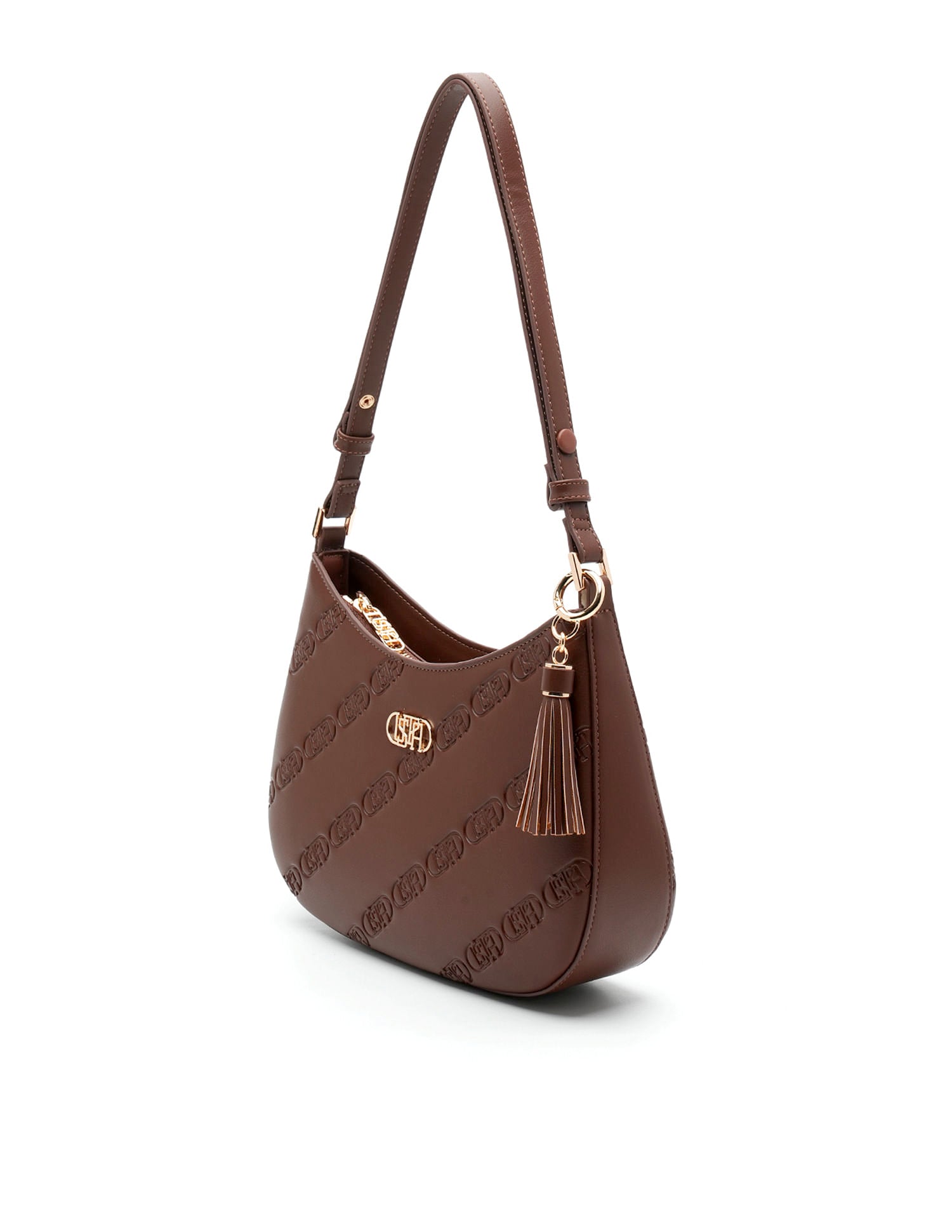 Meagan Monogram Shoulder Bag Brown - U.S. POLO ASSN. | Large