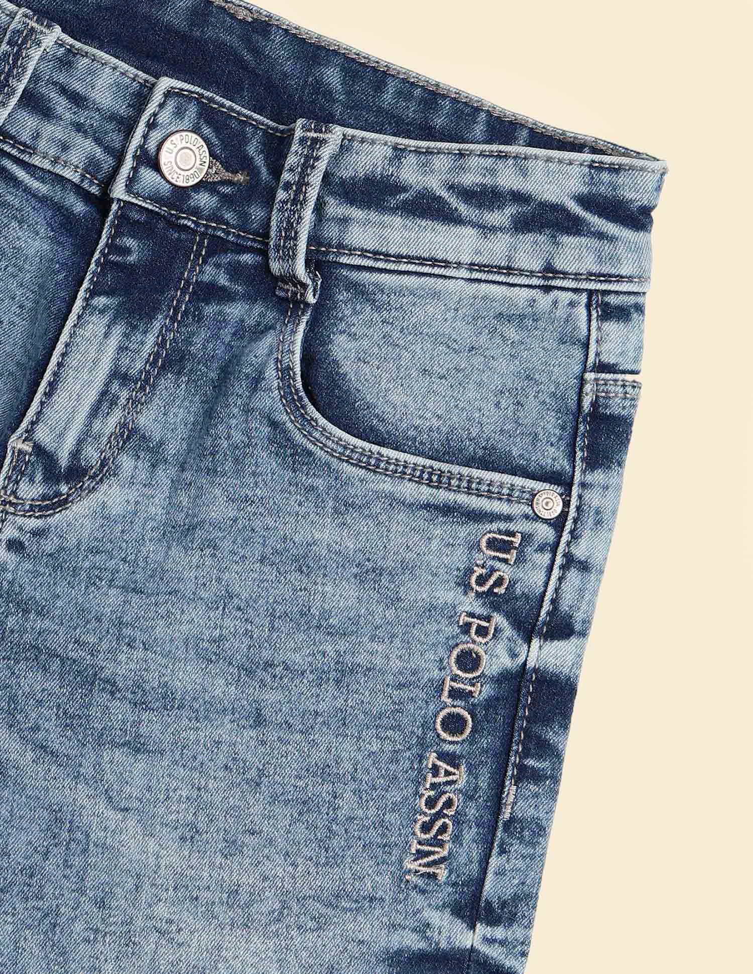 Boys Relaxed Fit Blue Jeans Light Blue - U.S. POLO ASSN. | Large