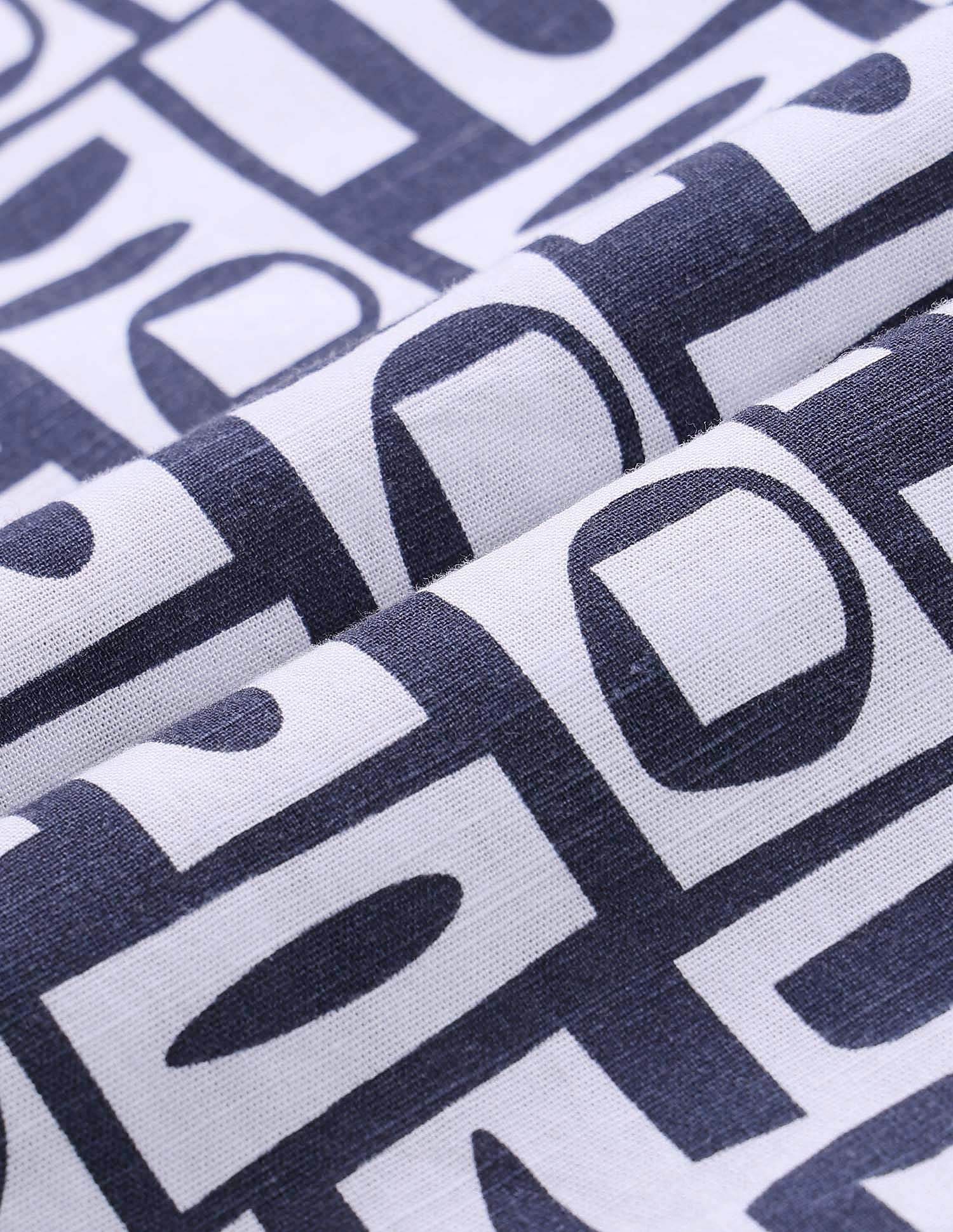 All-Over Printed Cotton Slub Shirt Navy - U.S. Polo Assn. India | Large