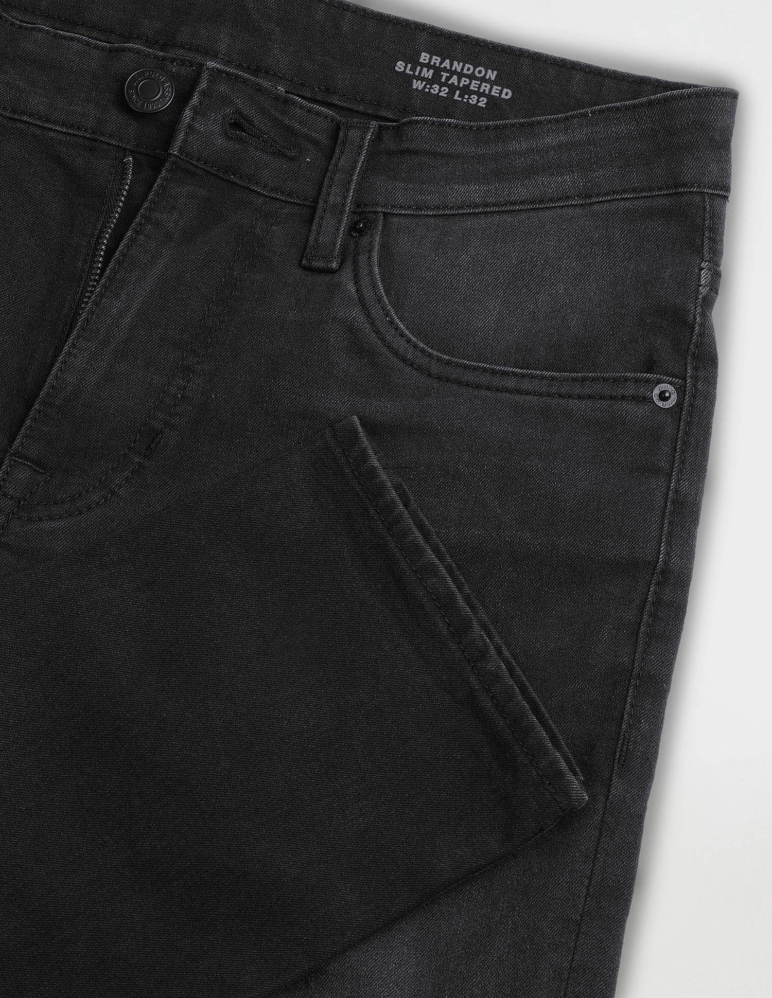 Brandon Slim Tapered Fit Black Jeans Black - U.S. Polo Assn. India | Large