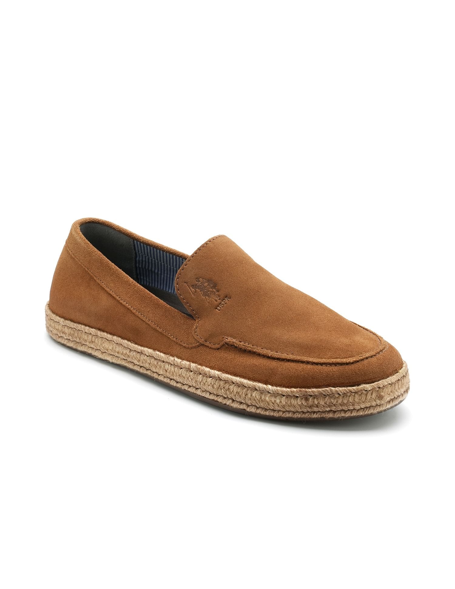 Mens Oudi Suede Slip-On Shoes Tan - U.S. Polo Assn. India | Large