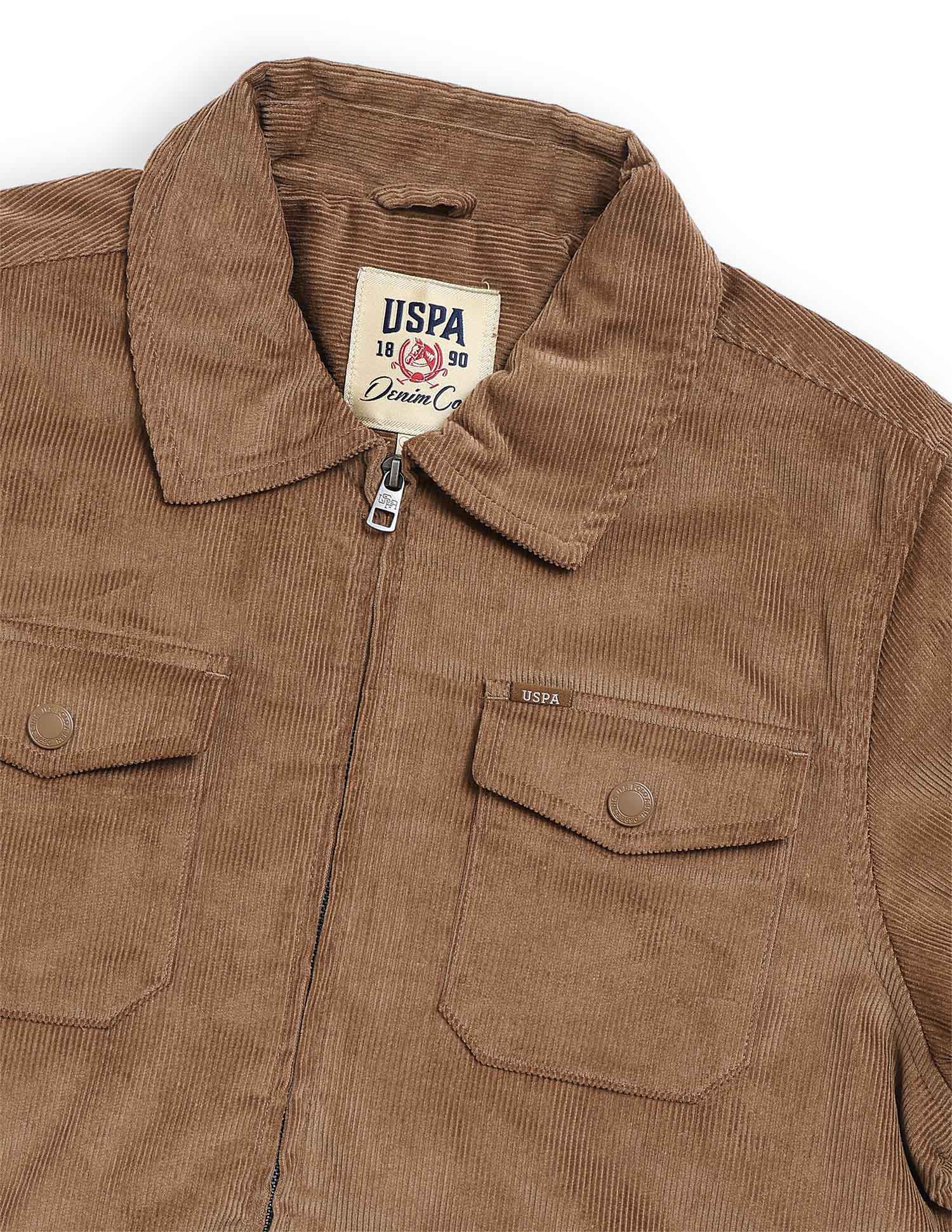 Solid Legend Of Horseshoe Regular Fit Jacket Khaki - U.S. Polo Assn. India | Large