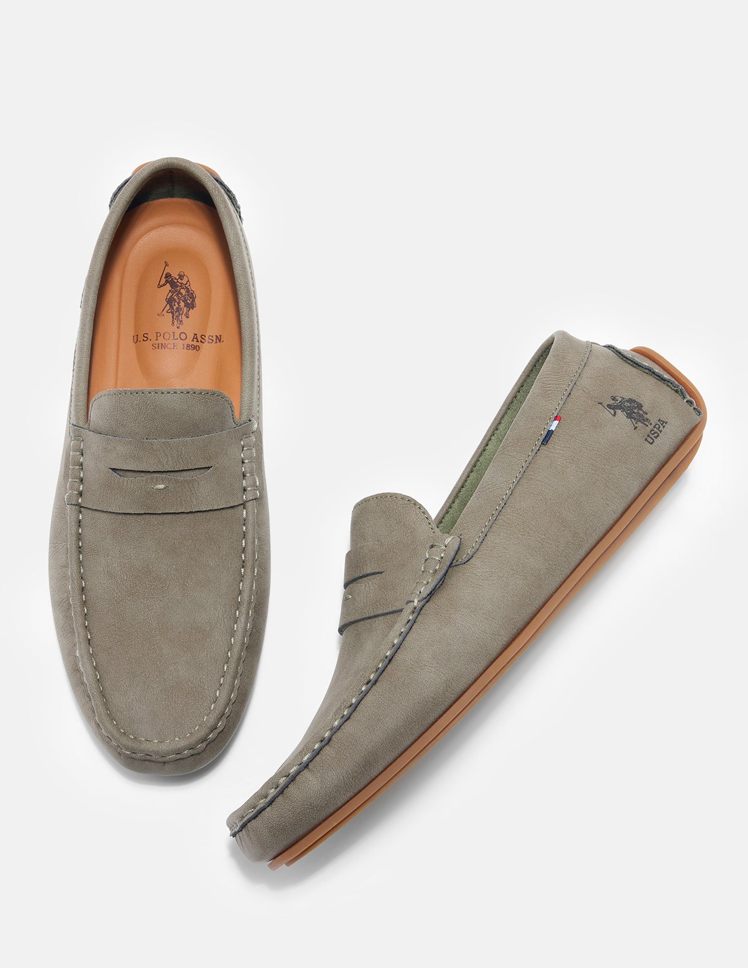Round Toe Elric Loafers Olive - U.S. Polo Assn. India | Large