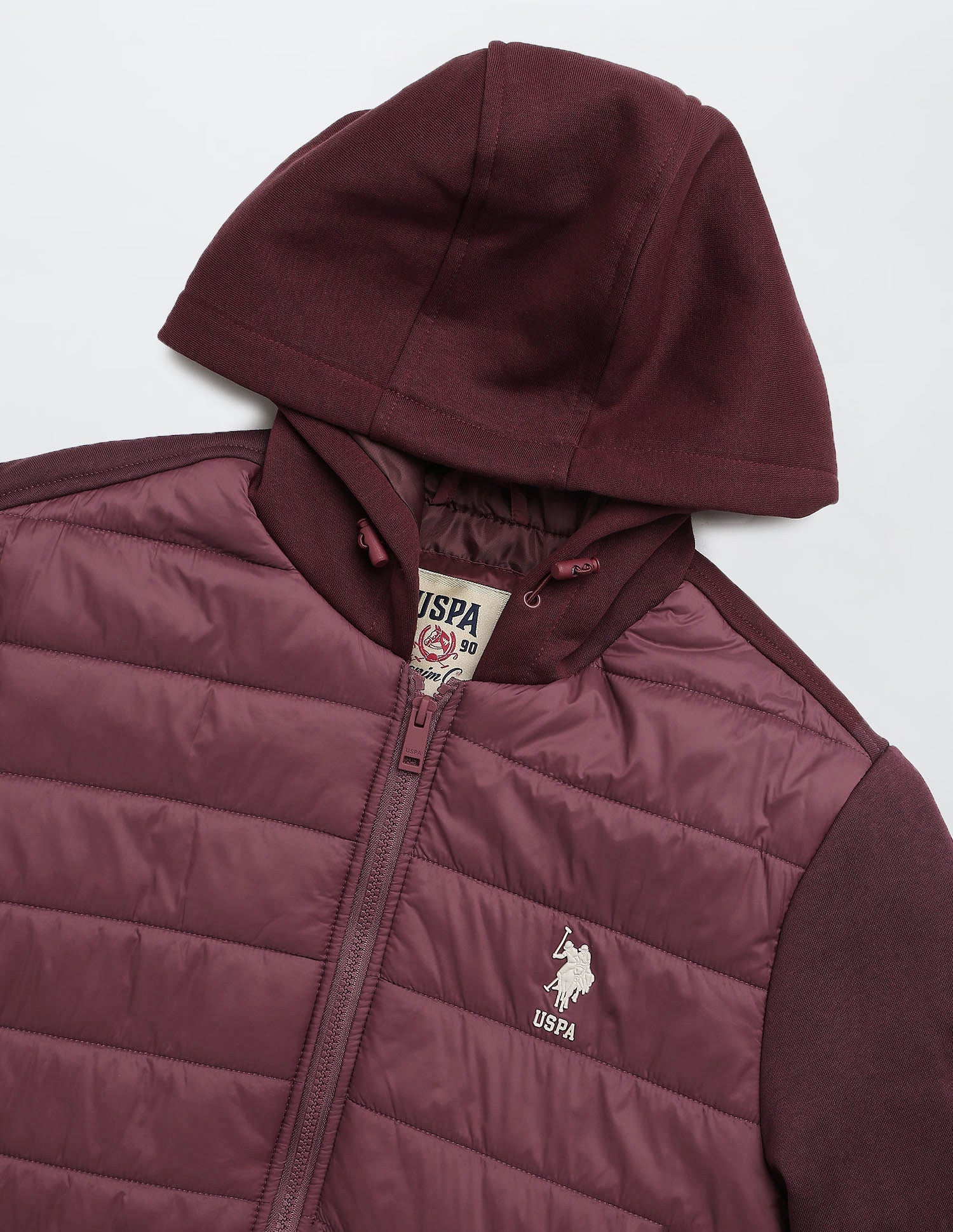 Solid Hooded Puffer Jacket Maroon - U.S. POLO ASSN. | Large