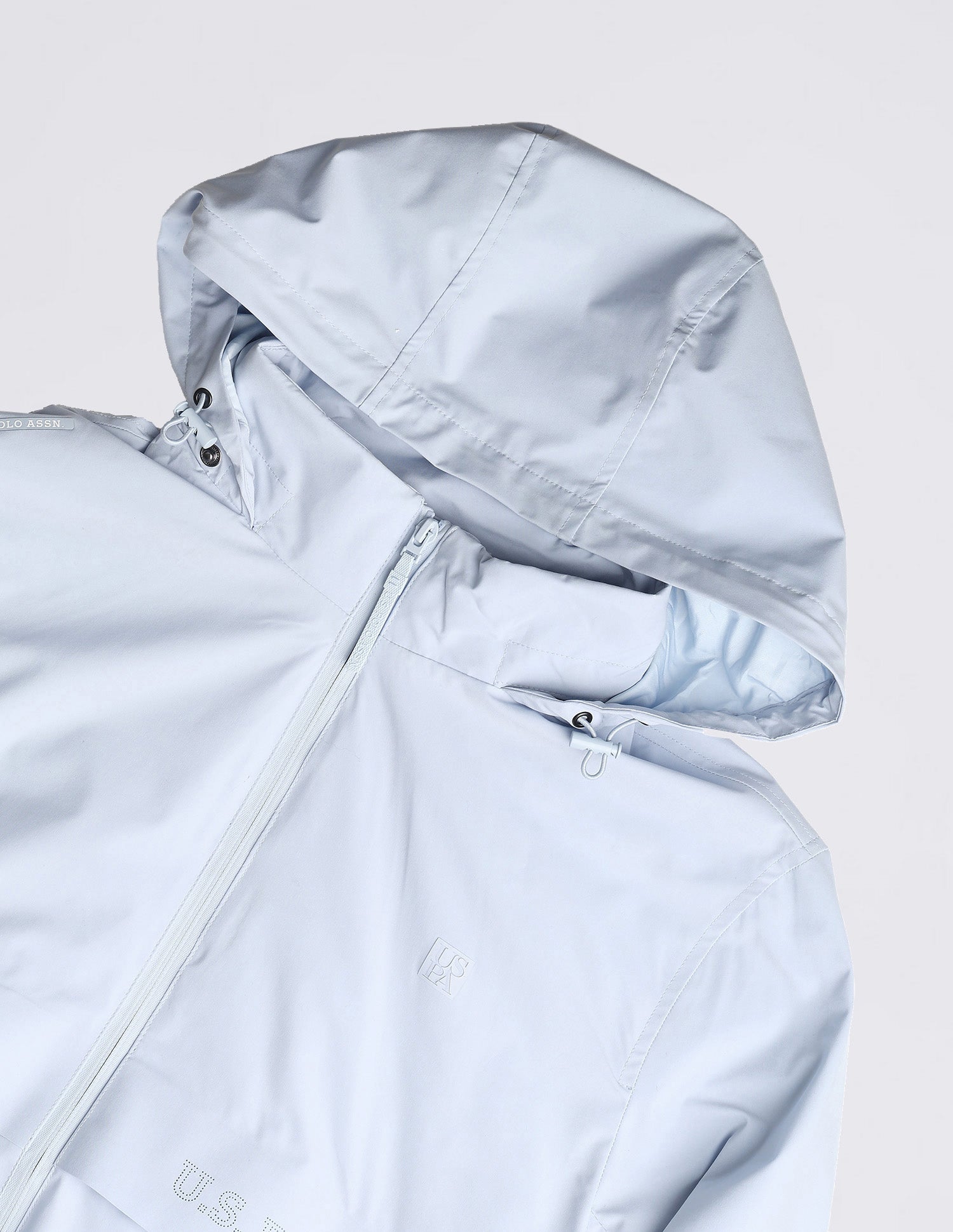 Solid Regular Fit Detachable Hood Jacket Light Blue - U.S. Polo Assn. India | Large