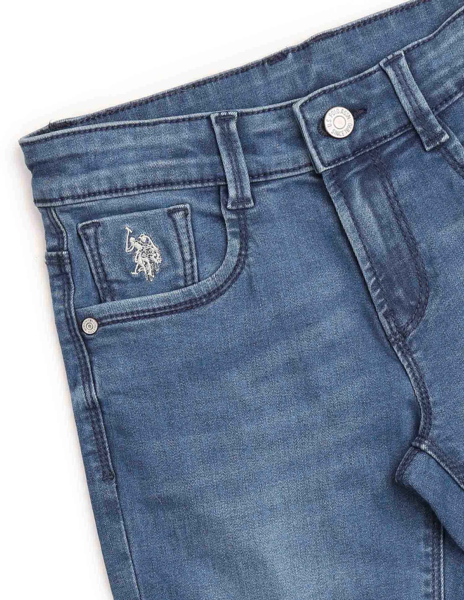 Boys Slim Fit Blue Jeans Light Indigo - U.S. POLO ASSN. | Large