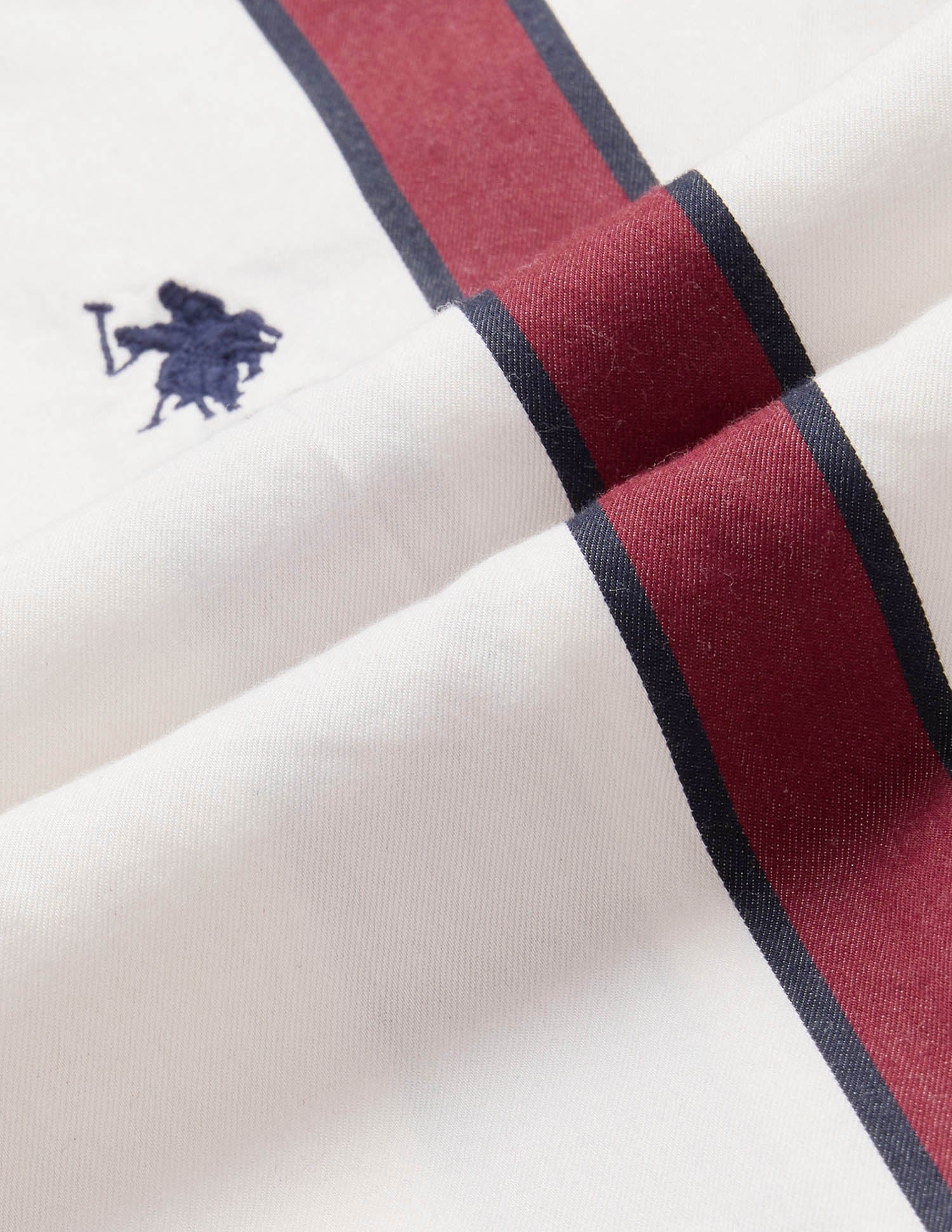 Boys Vertical Striped Twill Shirt Off White - U.S. POLO ASSN. | Large