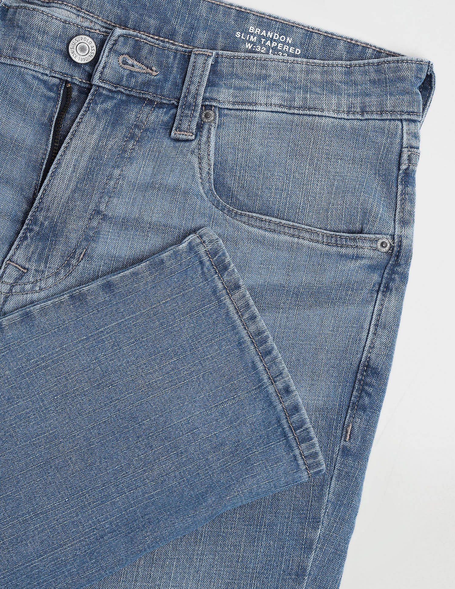 Brandon Slim Tapered Blue Jeans Blue - U.S. POLO ASSN. | Large