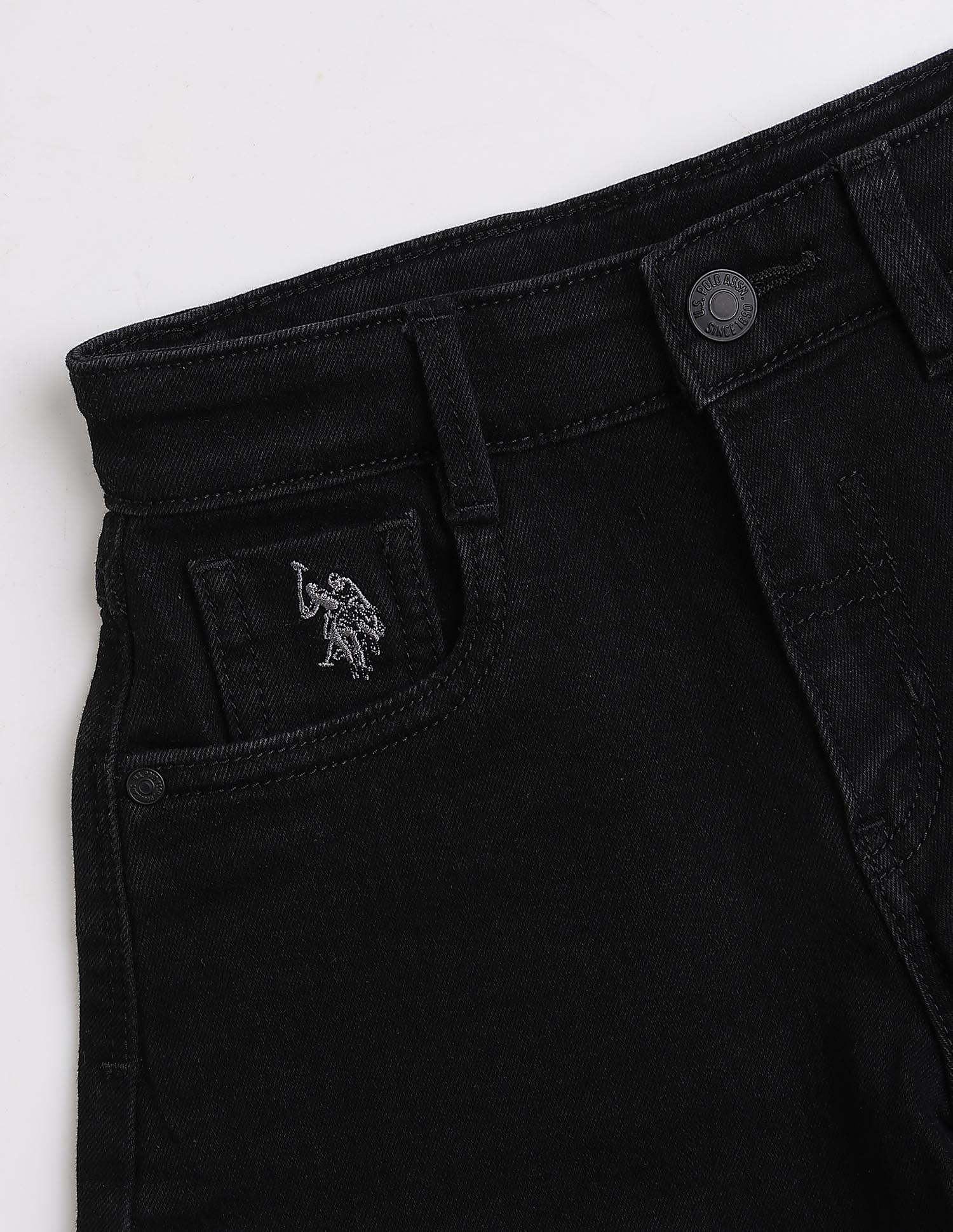Girls Solid Regular Fit Shorts Black - U.S. Polo Assn. India | Large