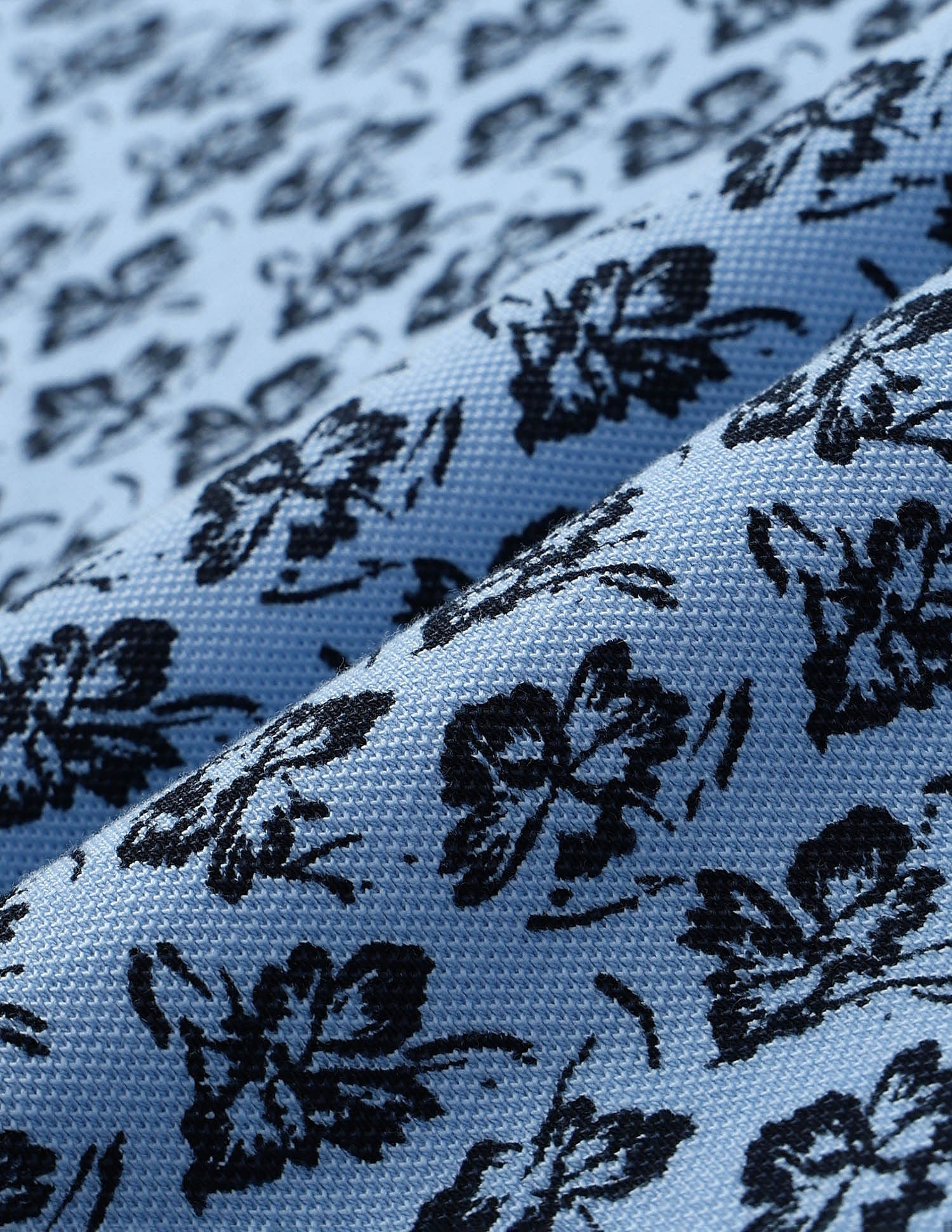 Pure Cotton Floral Polo Shirt Blue and Black - U.S. POLO ASSN. | Large