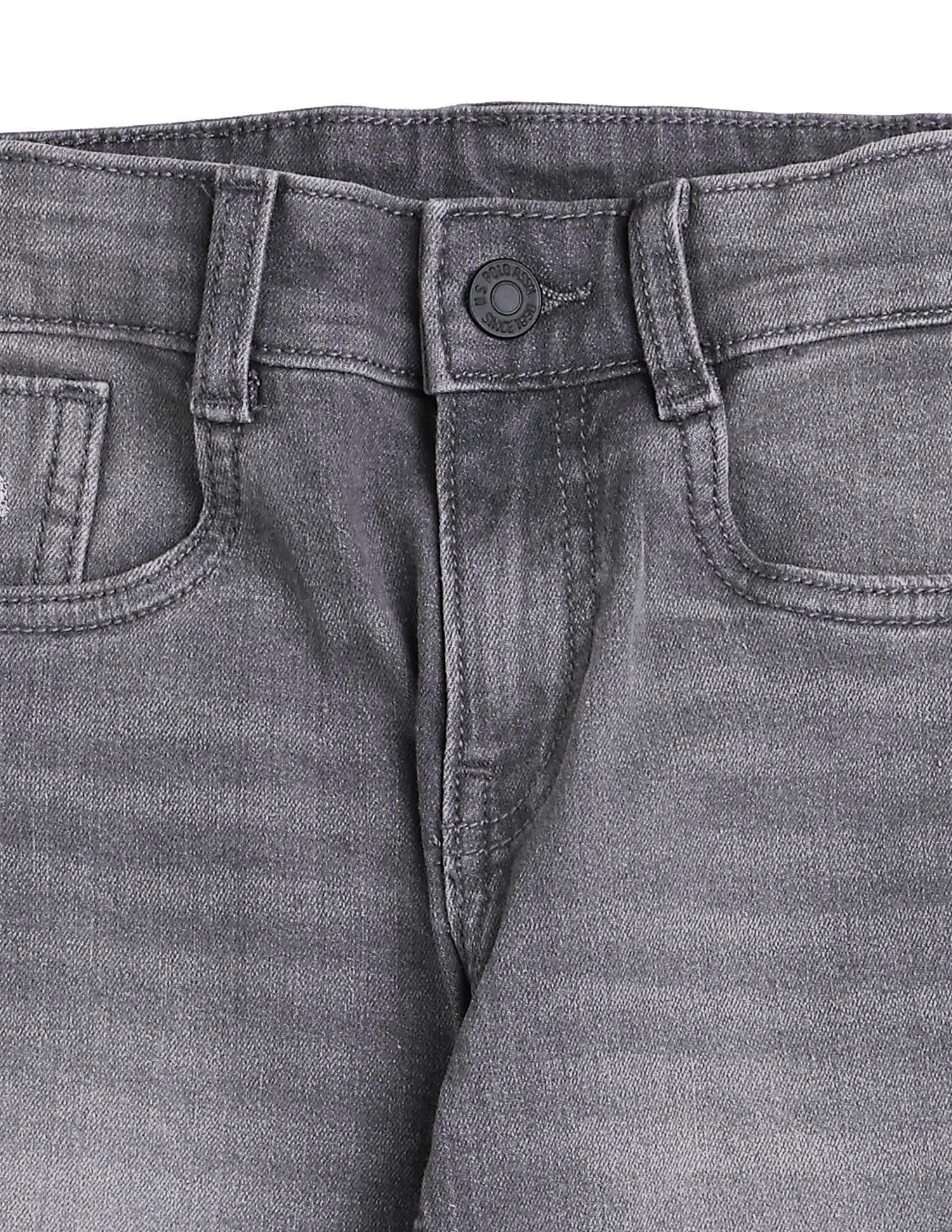 Boys Slim Fit Whiskered Jeans Grey - U.S. POLO ASSN. | Large