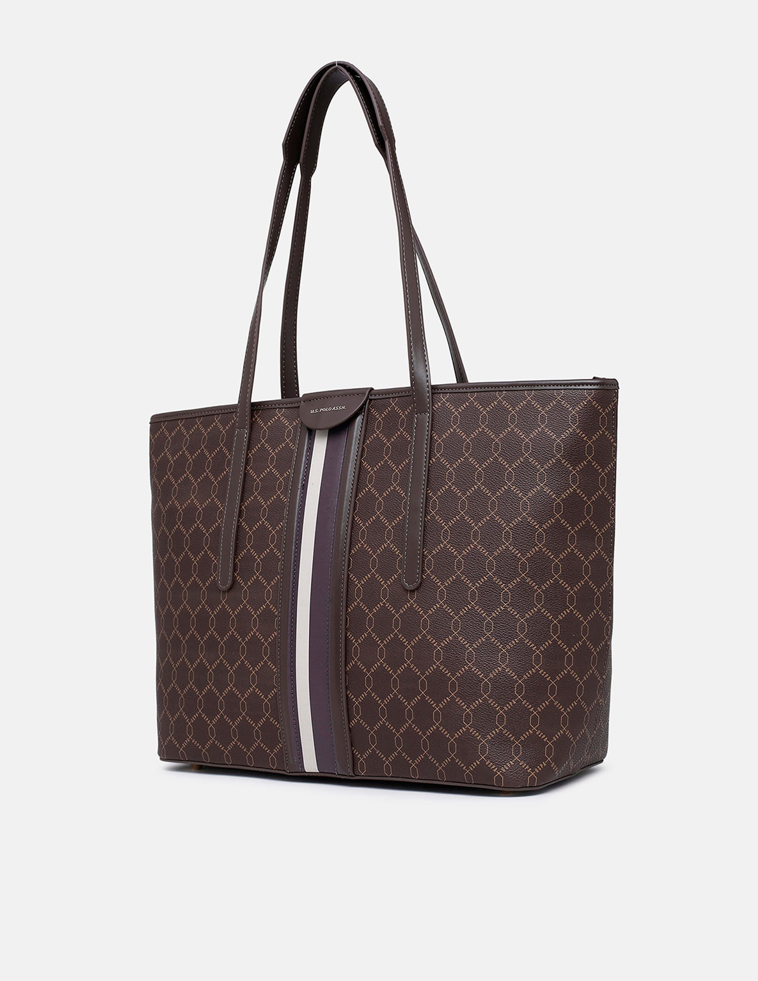 Cami Monogram Tote Bag Brown - U.S. Polo Assn. India | Large