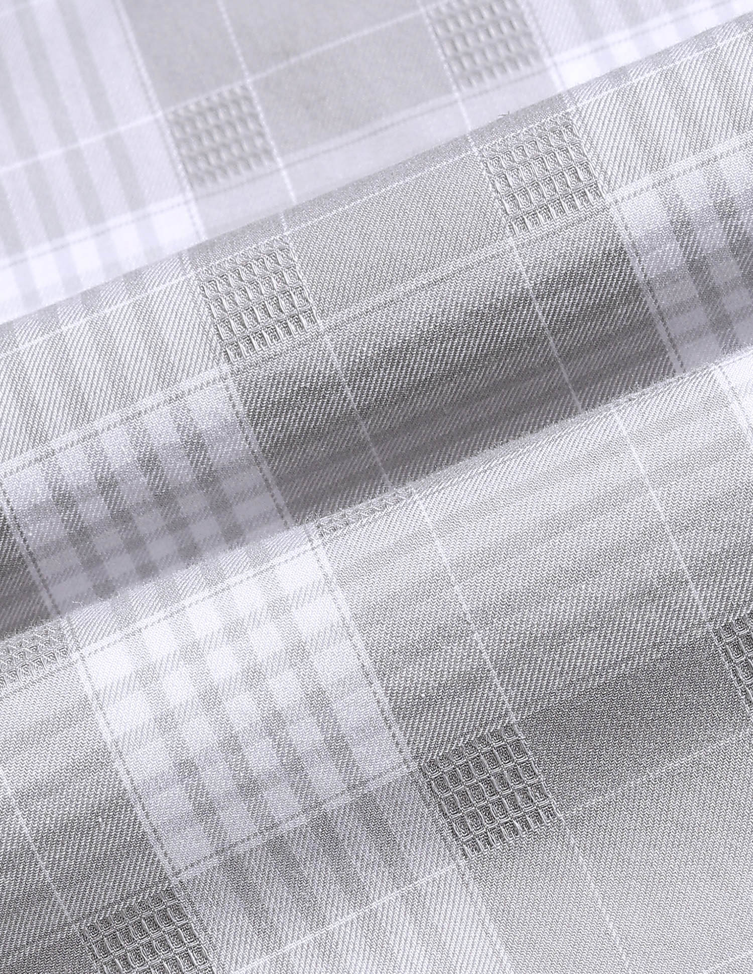 Twill Regular Fit Grid Tattersall Checked Shirt Light Grey - U.S. Polo Assn. India | Large