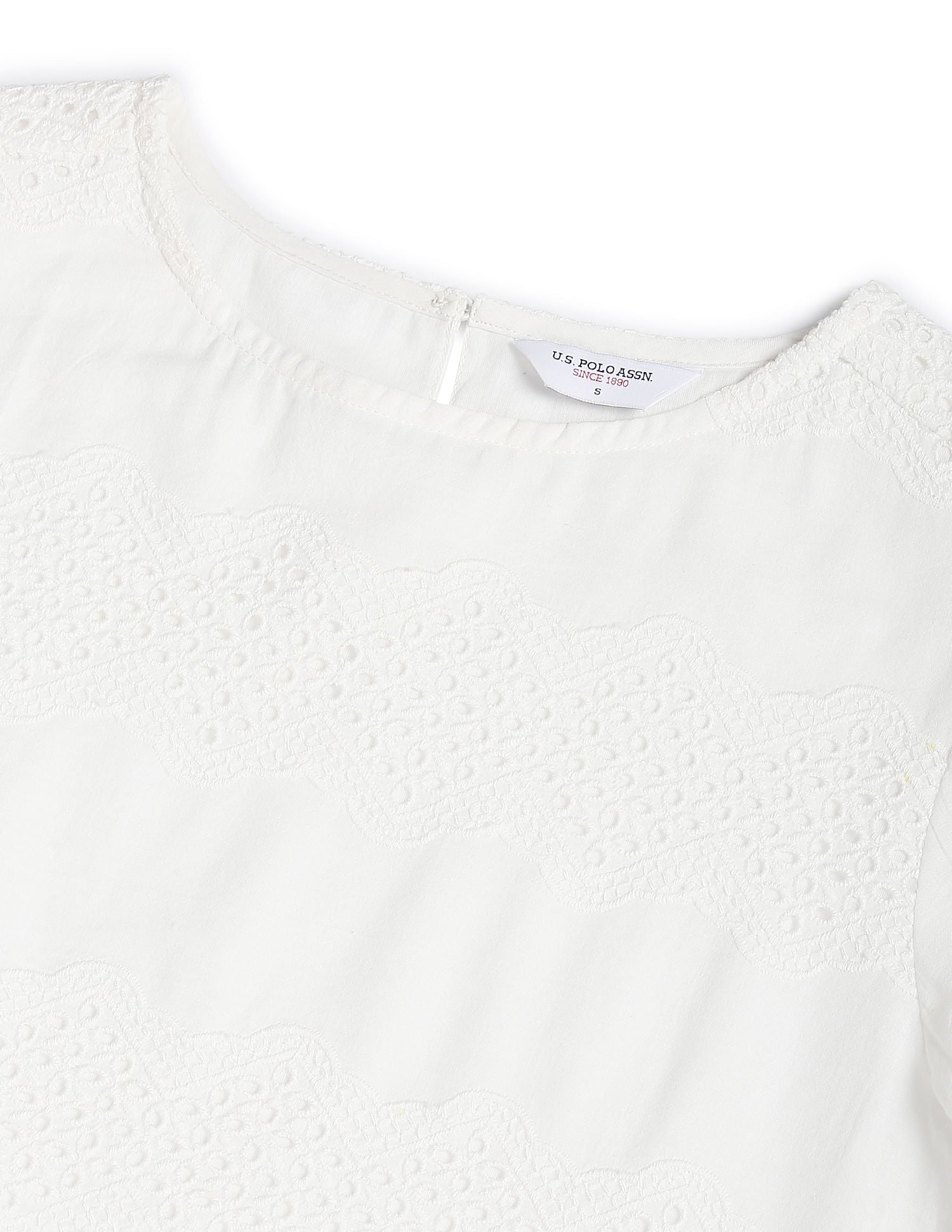 Puff Sleeve Cotton Top White - U.S. Polo Assn. India | Large