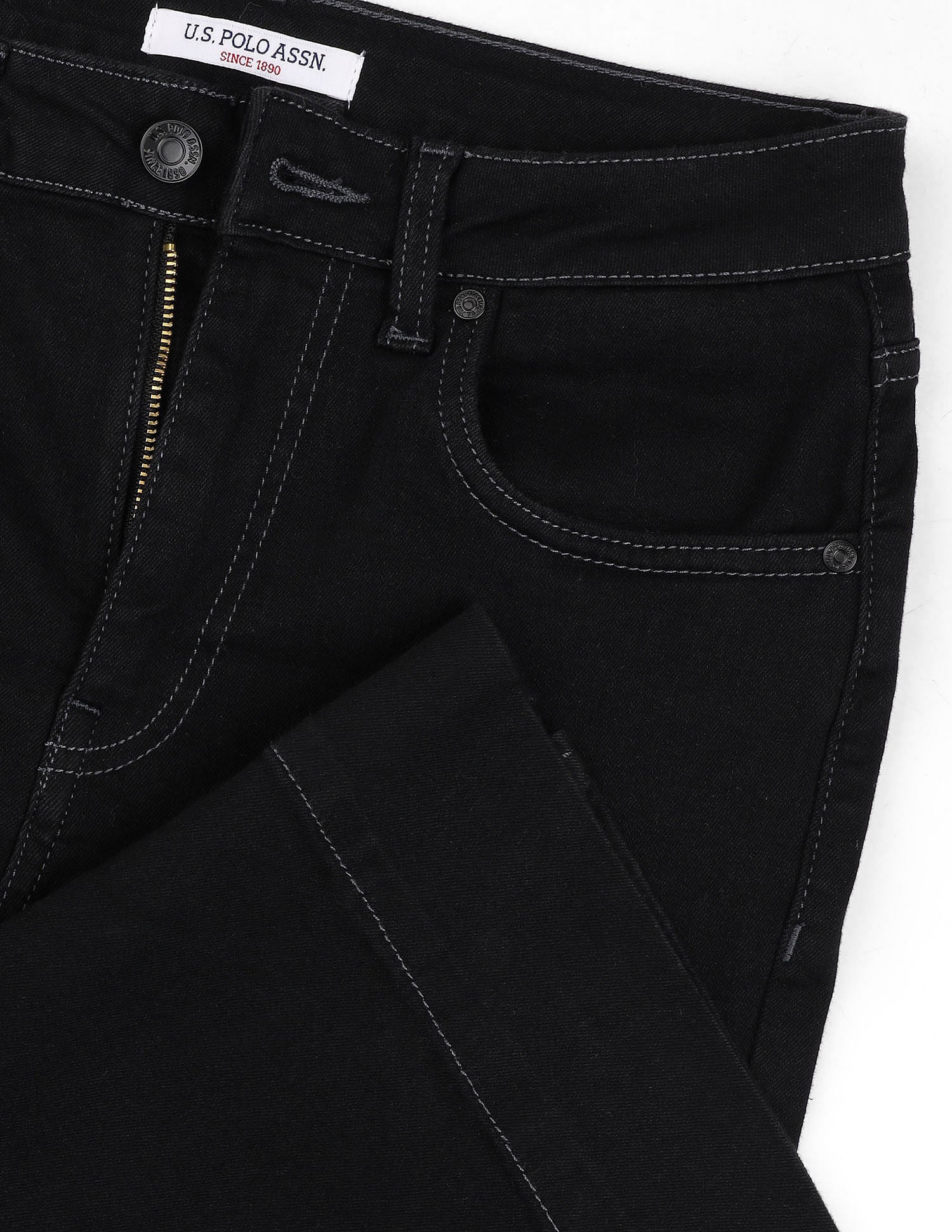 High Rise Flared Fit Jeans Black - U.S. POLO ASSN. | Large