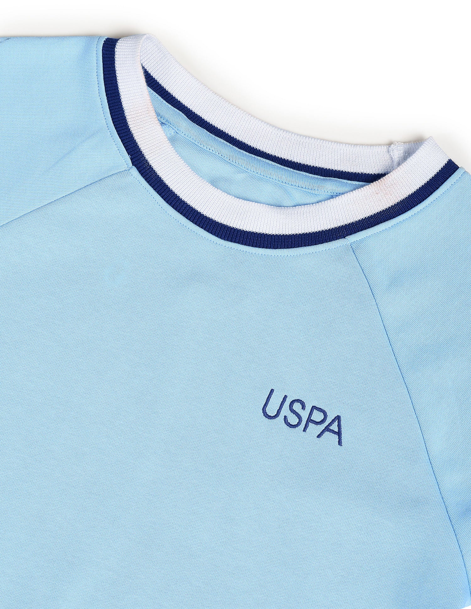 Crew Neck Raglan Sleeve Sweatshirt Light Blue - U.S. Polo Assn. India | Large