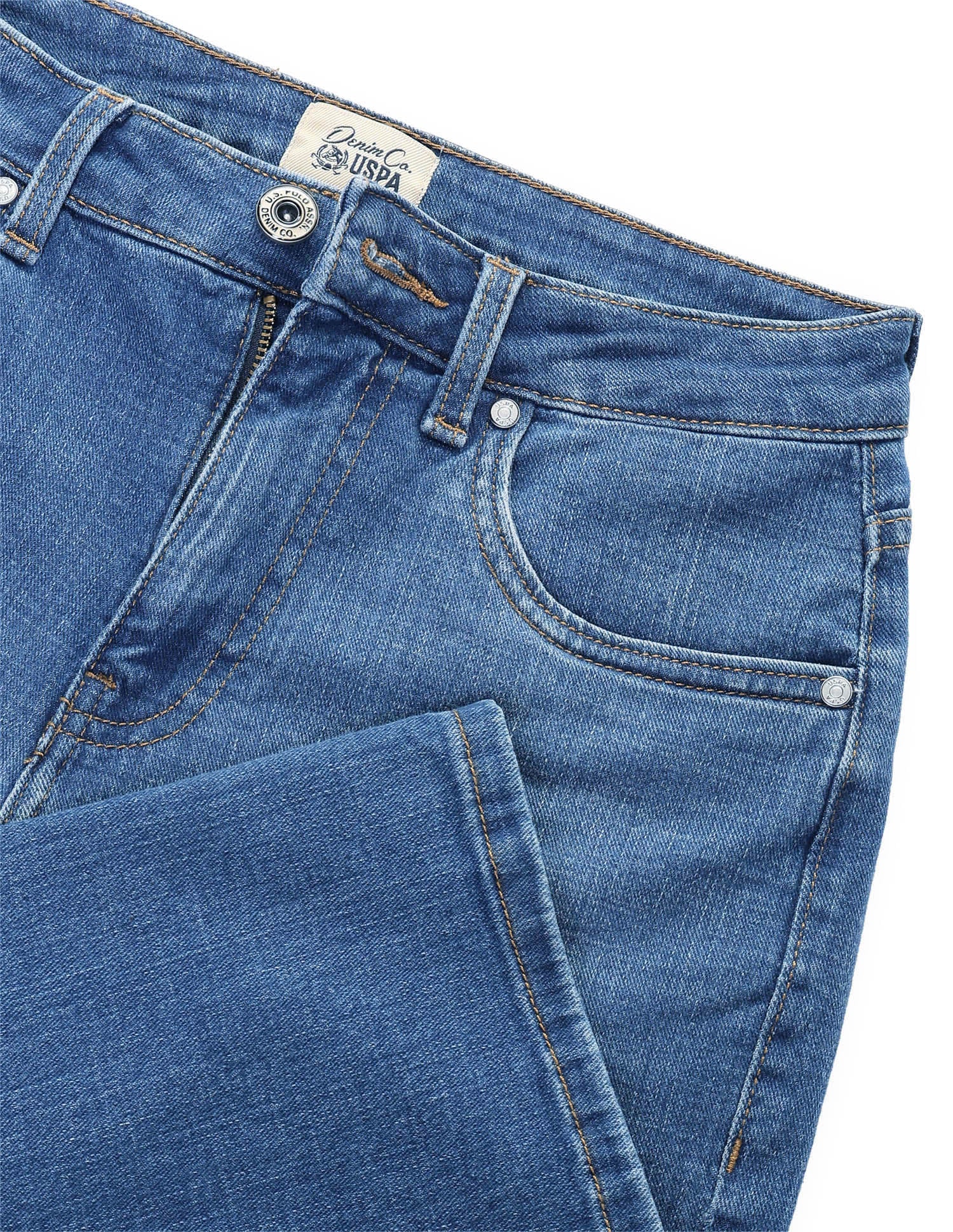 Whiskered Straight Fit Jeans Blue - U.S. Polo Assn. India | Large