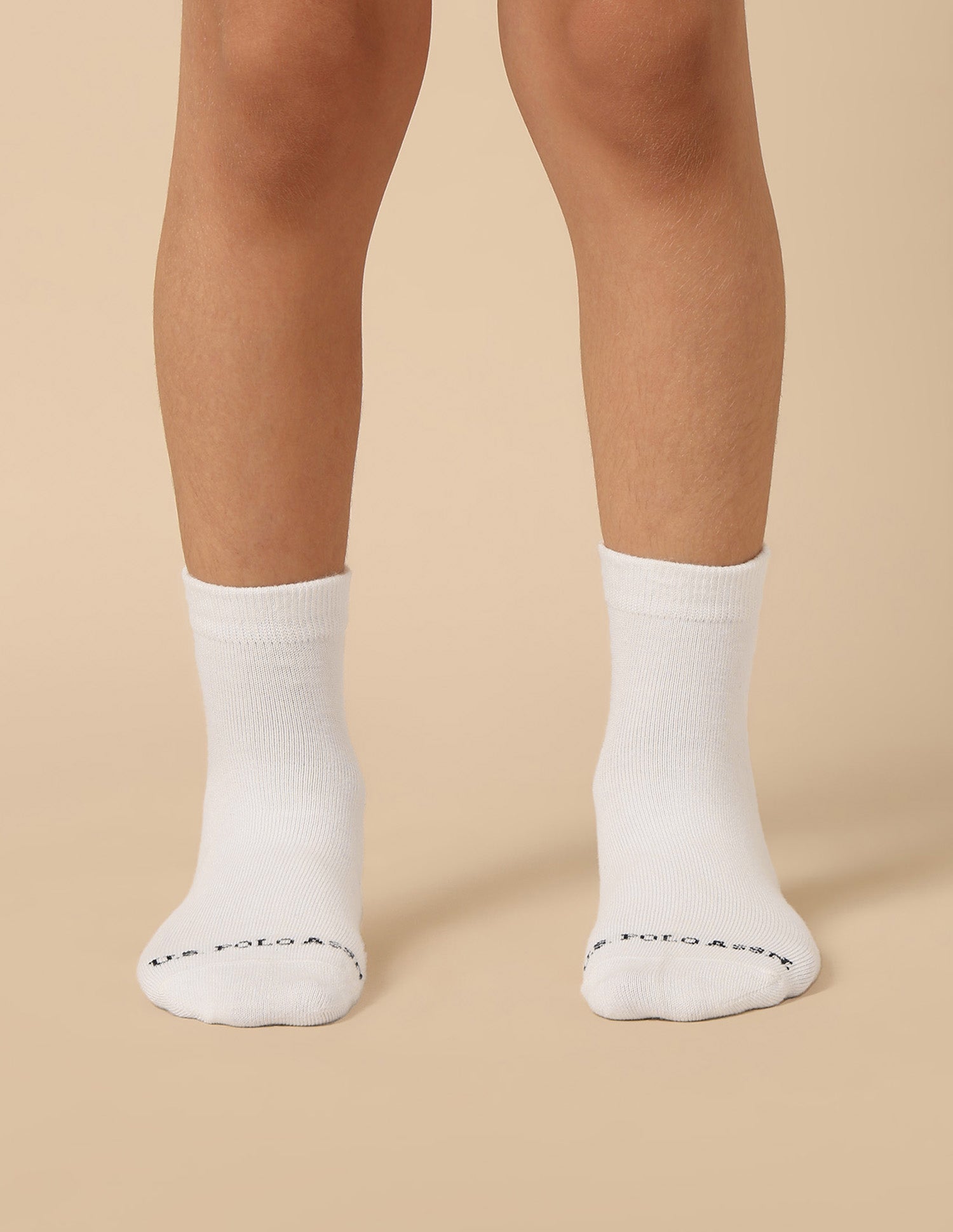 Boys High-Ankle Length KS002 Socks - Pack Of 3 White - U.S. POLO ASSN. | Large