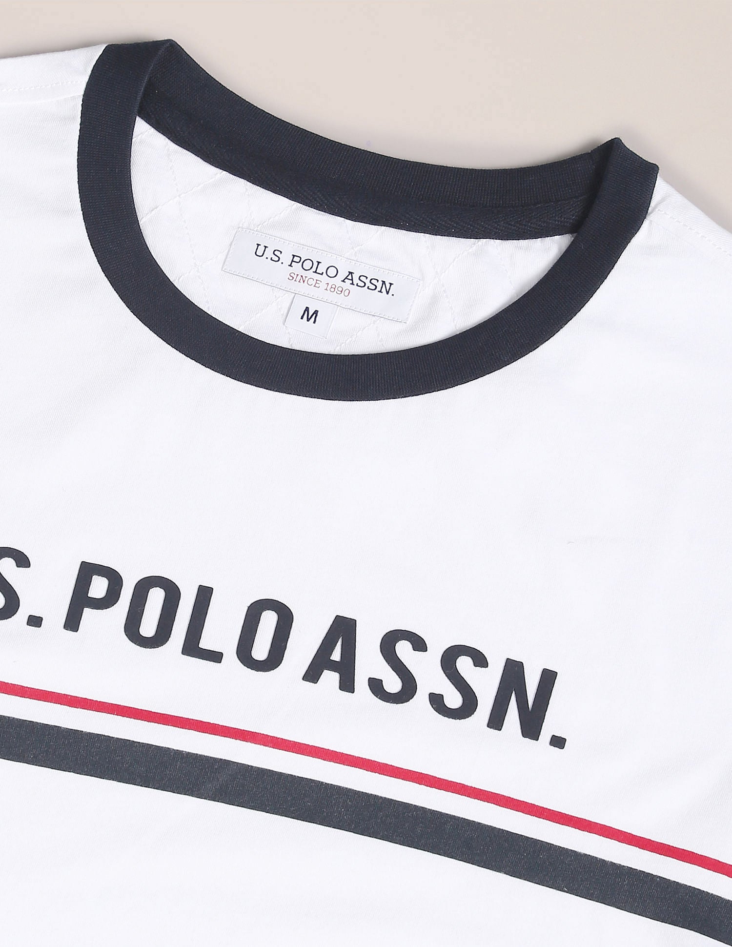 Crew Neck Graphic Print T-Shirt White - U.S. POLO ASSN. | Large