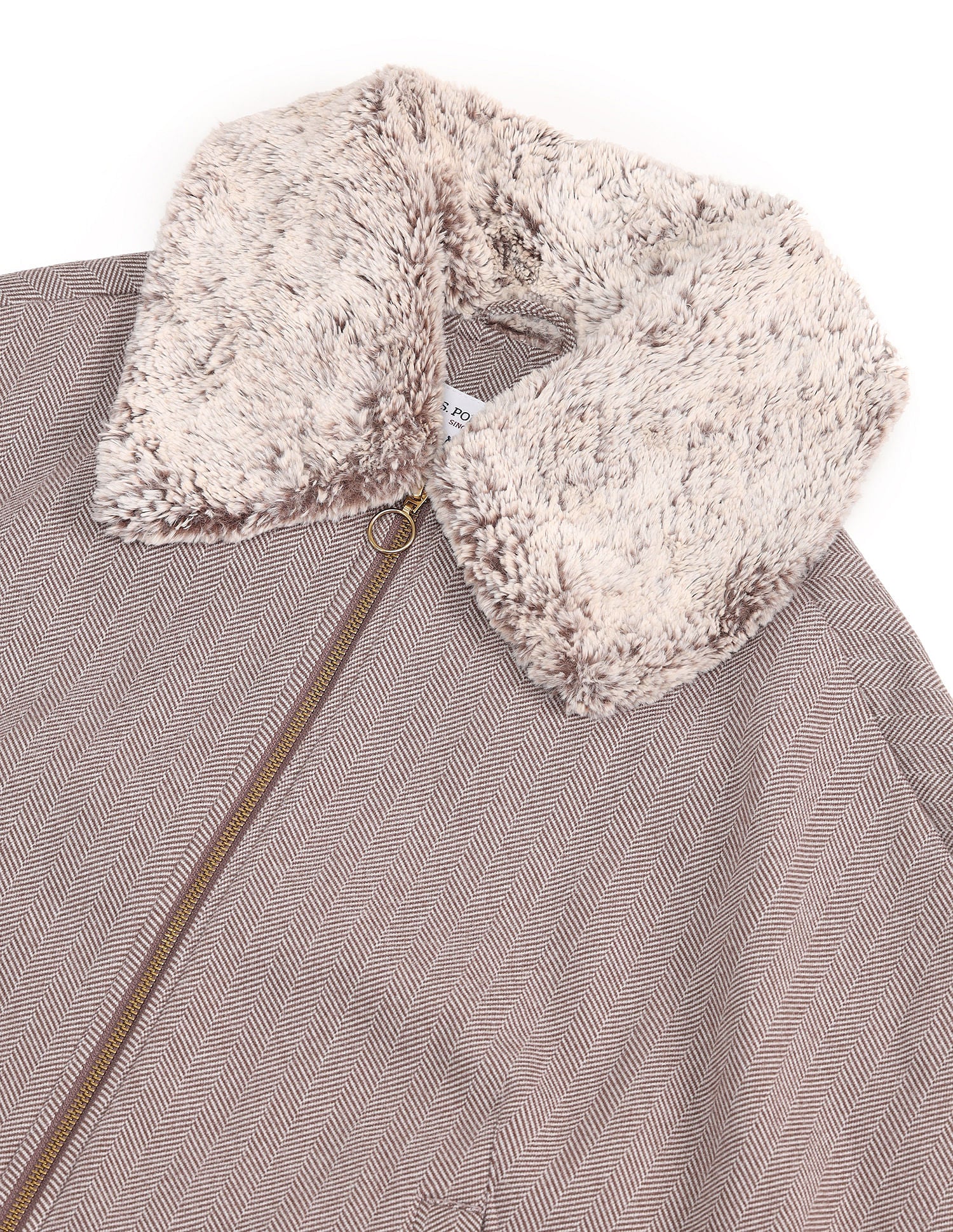 Fur Collar Kimono Jacket Brown - U.S. POLO ASSN. | Large