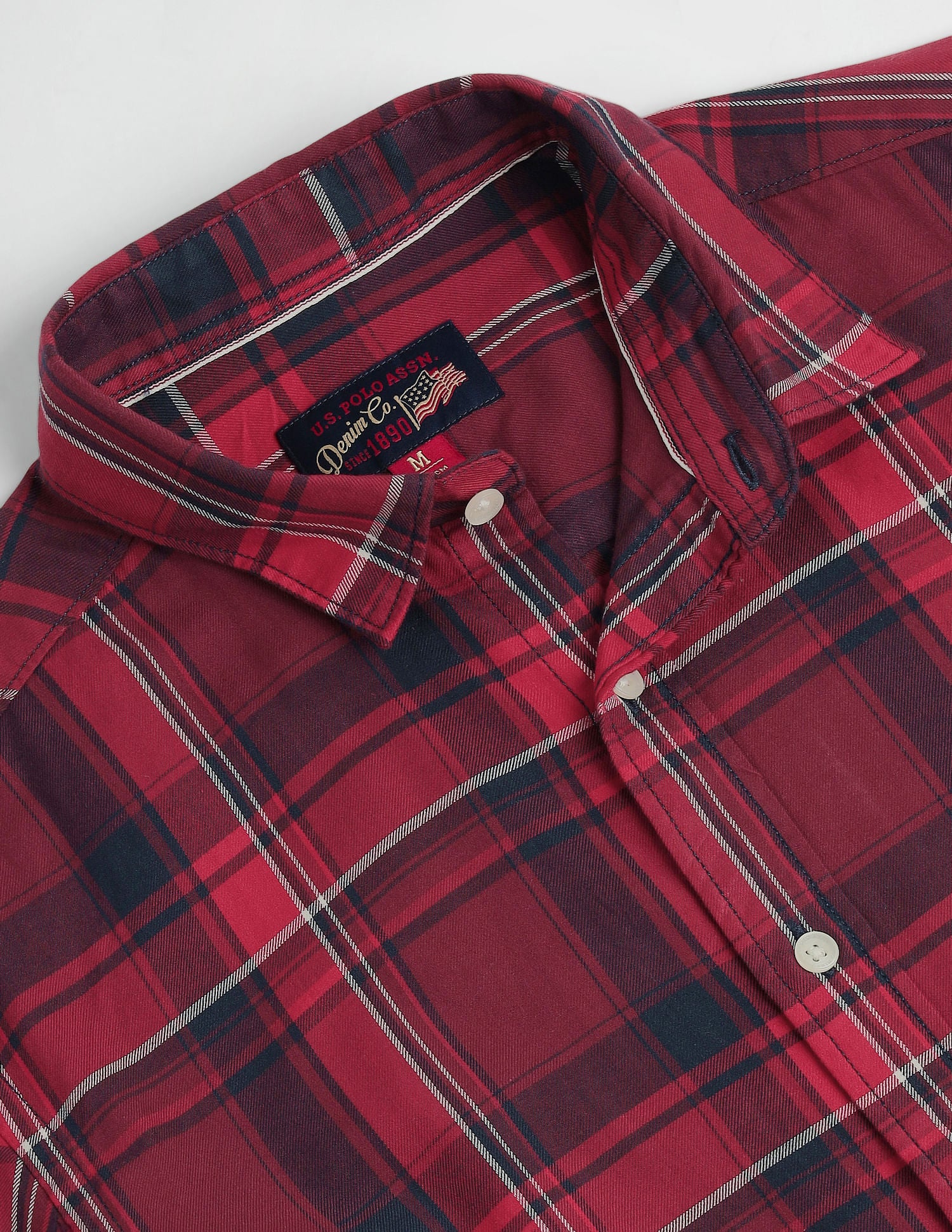 Tartan Check Slim Shirt Red - U.S. Polo Assn. India | Large