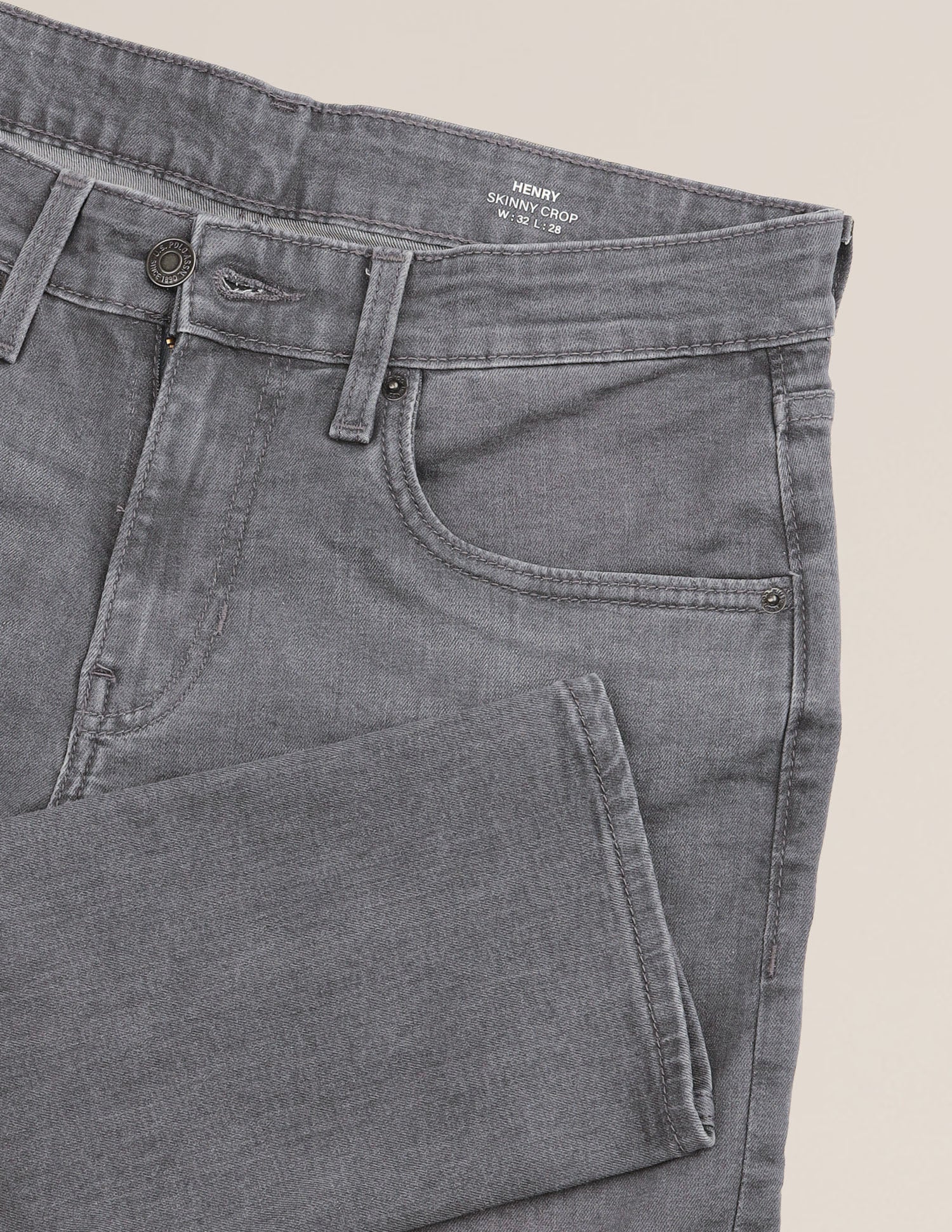 Henry Tapered Fit Grey Jeans Grey - U.S. Polo Assn. India | Large