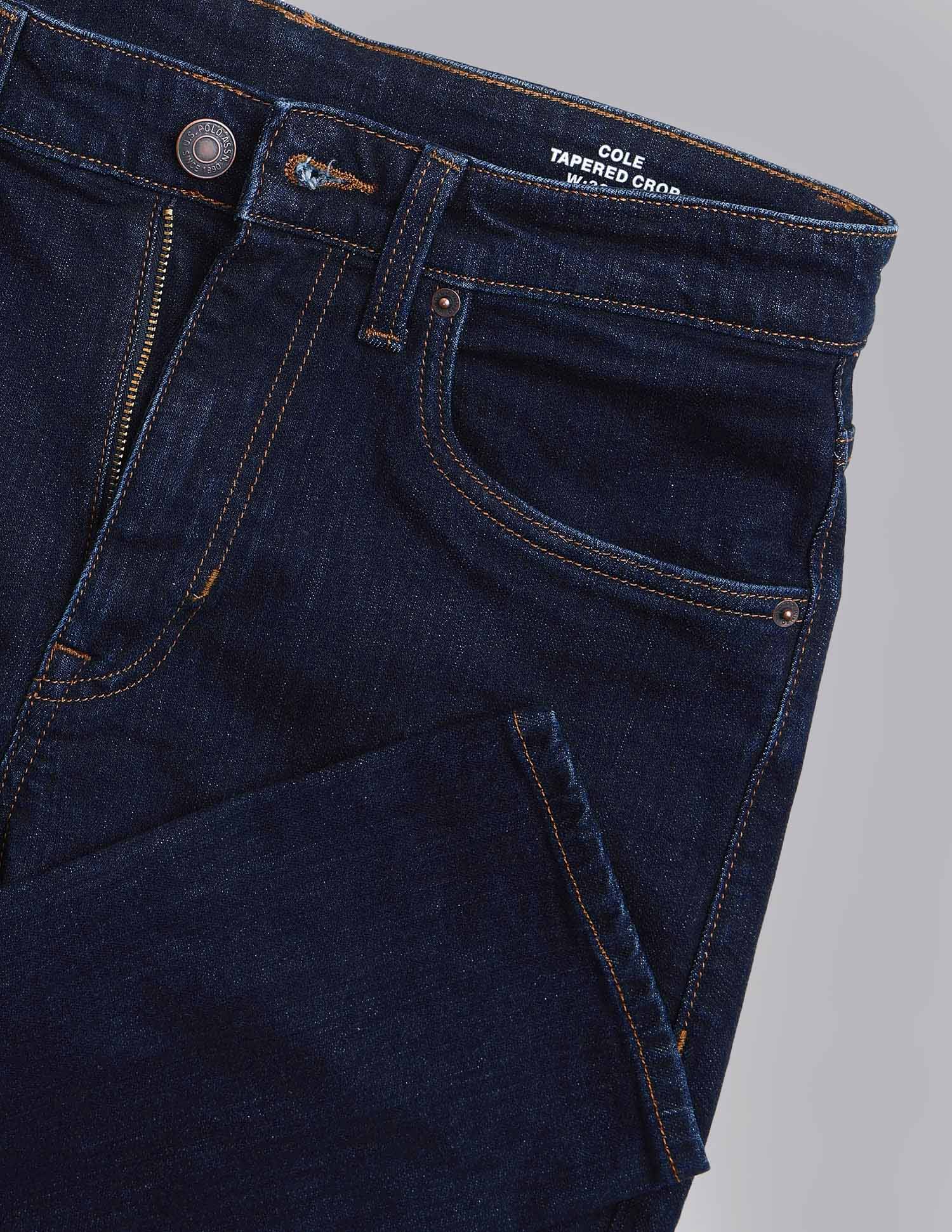 Cole Comfort Cropped Fit Blue Jeans Dark Wash - U.S. Polo Assn. India | Large
