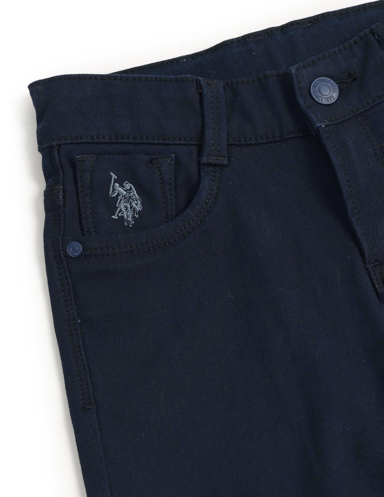 Boys Mid Rise Relaxed Fit Jeans Navy Blue - U.S. POLO ASSN. | Large