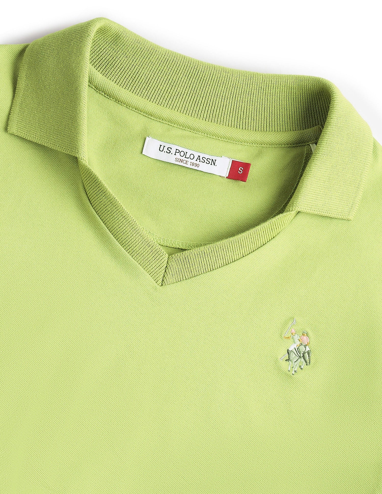 V-Neck Solid Polo Shirt Light Green - U.S. POLO ASSN. | Large