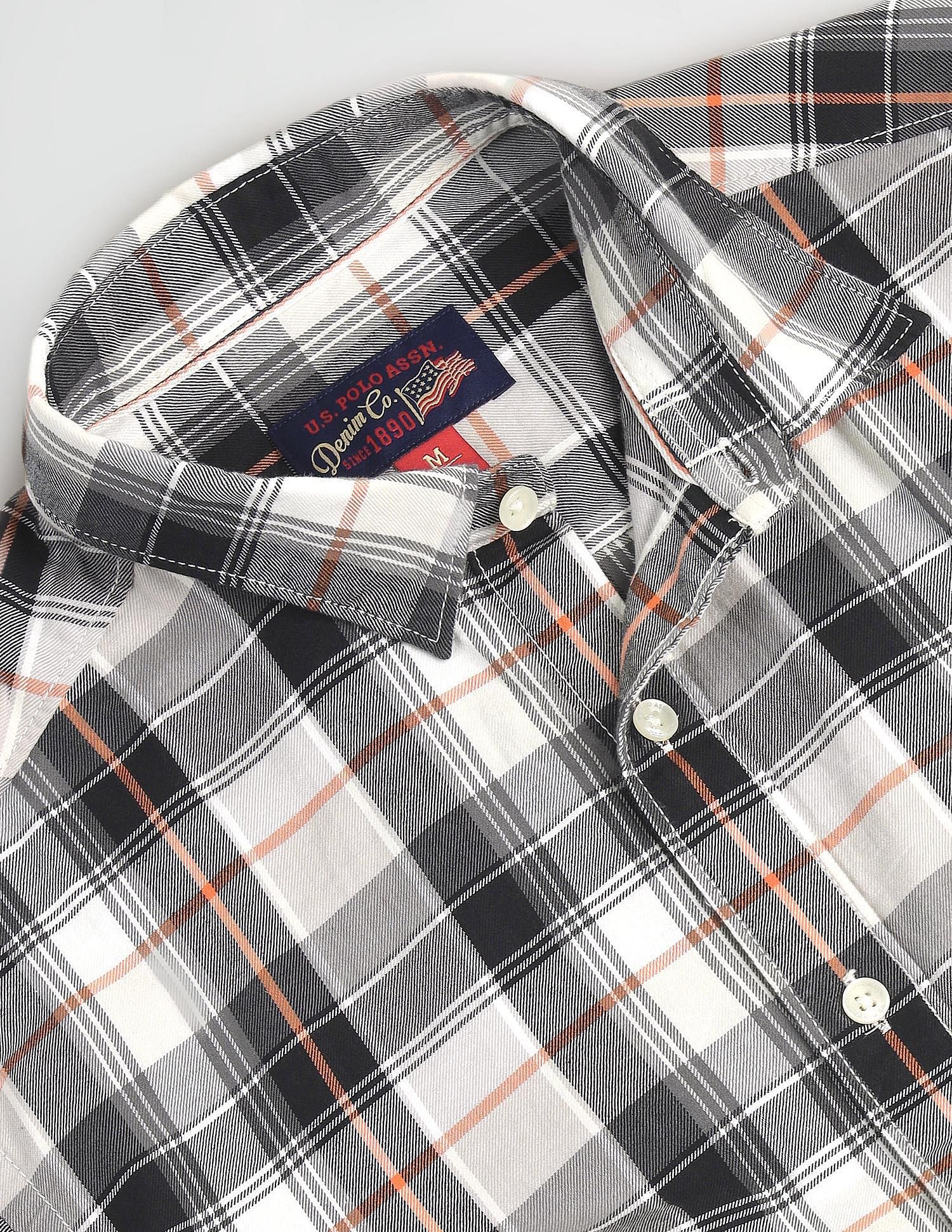 Tartan Check Slim Fit Shirt Black - U.S. Polo Assn. India | Large