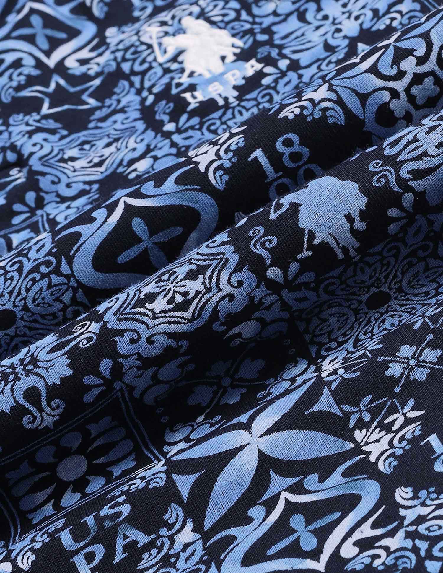 Boys Regular Fit All Over Printed Polo Shirt Navy - U.S. POLO ASSN. | Large