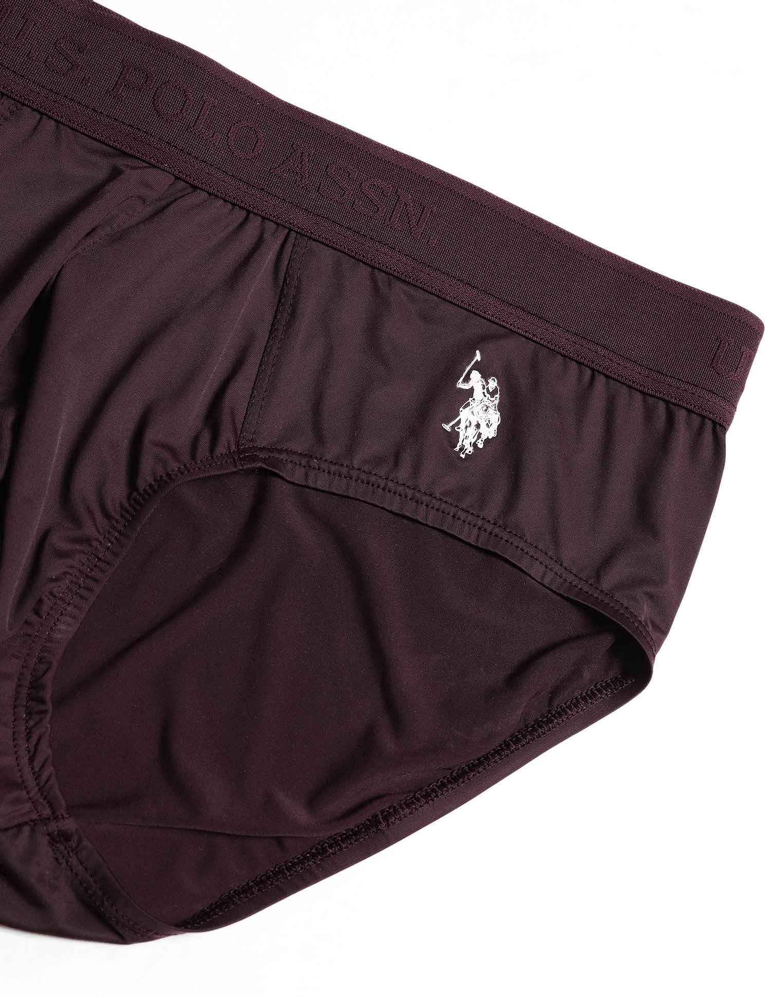Moisture Control Antibacterial AB001 Briefs - Pack Of 1 Wine - U.S. POLO ASSN. | Large
