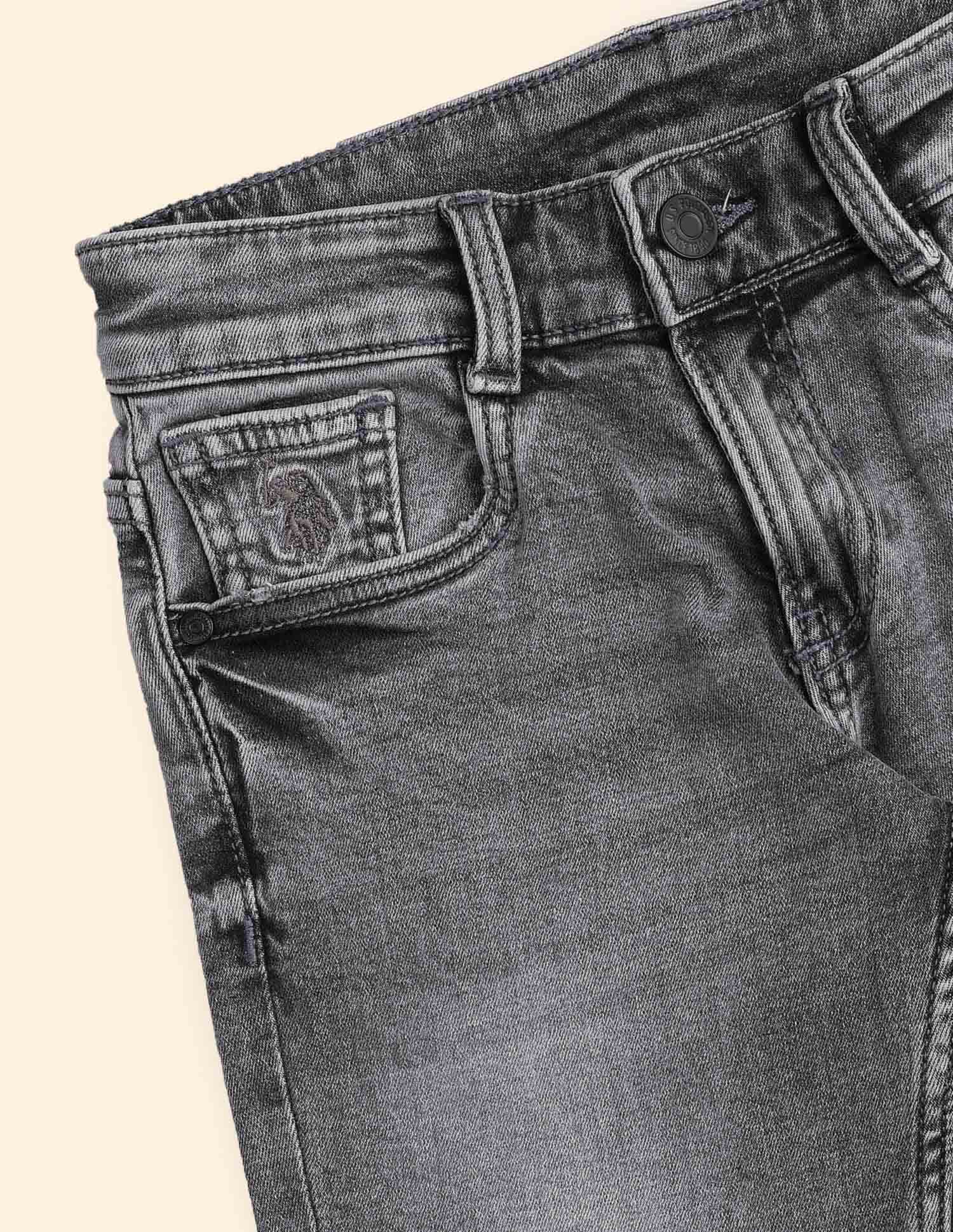 Boys Relaxed Fit Grey Jeans Grey - U.S. POLO ASSN. | Large