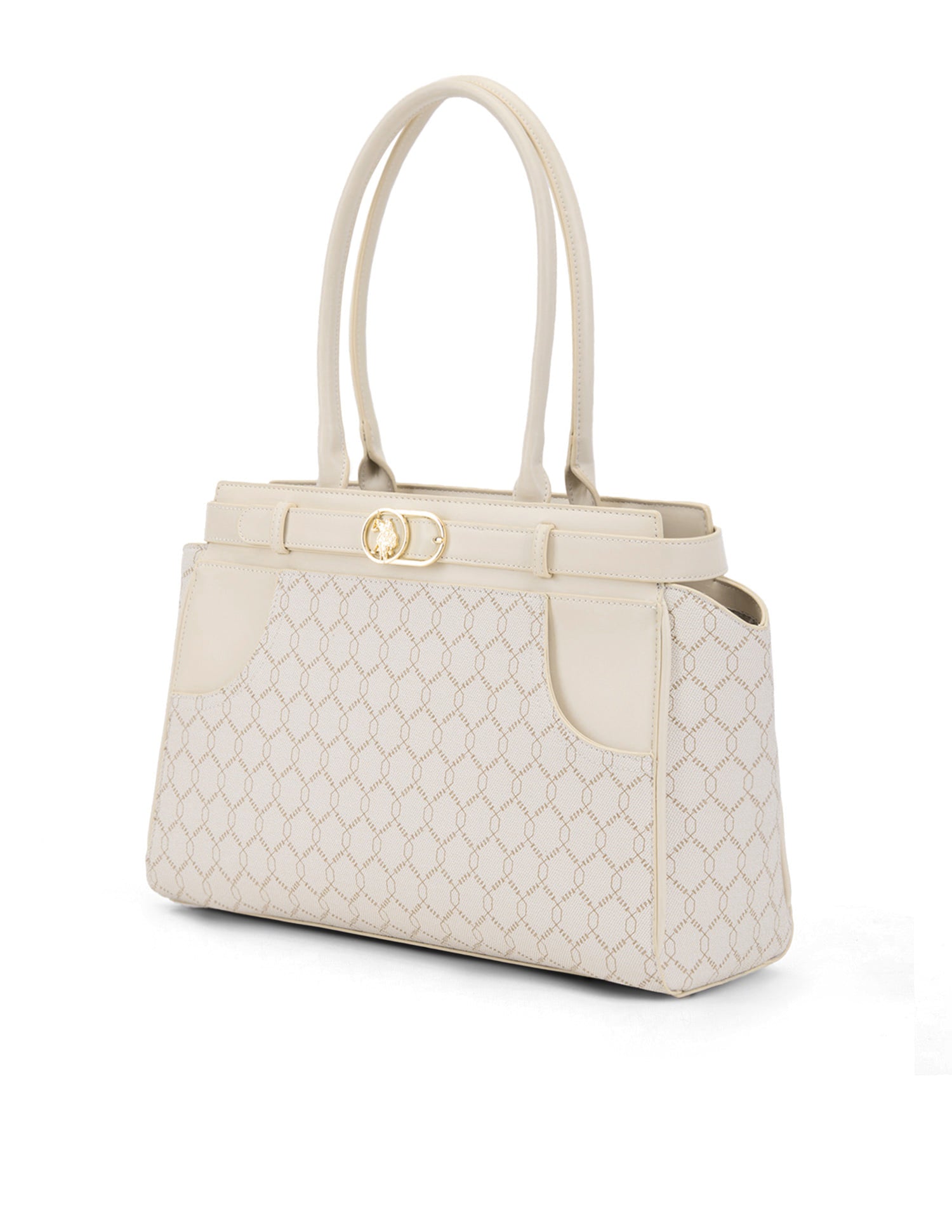 Claudine Brand Printed Tote Bag Off White - U.S. Polo Assn. India | Large