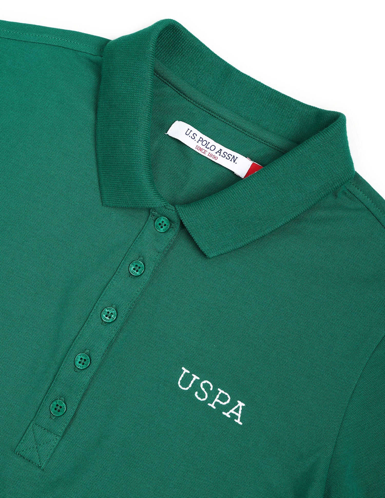 Solid Pique Polo Shirt Green - U.S. POLO ASSN. | Large