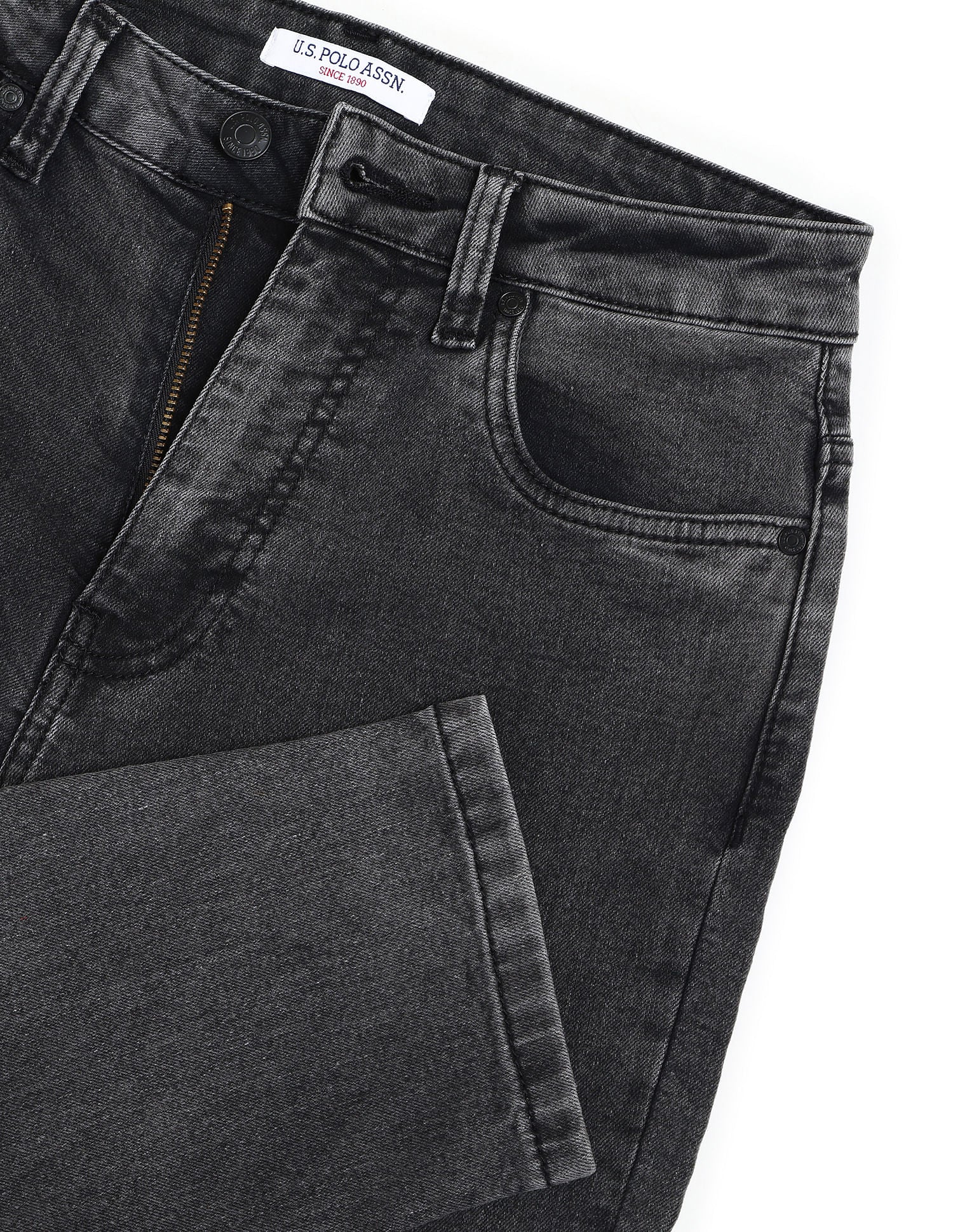 High Rise Mom Fit Jeans Grey - U.S. POLO ASSN. | Large