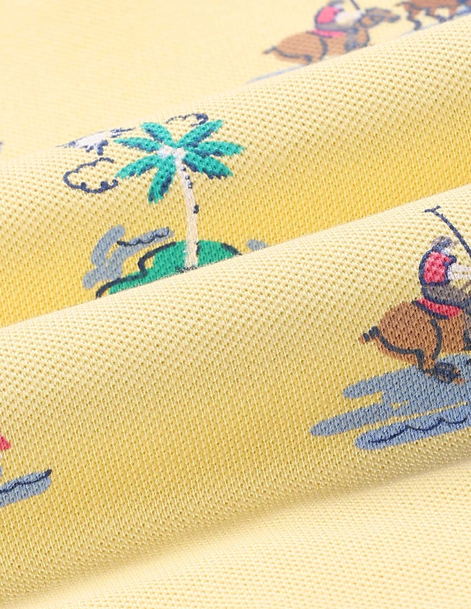 Boys Graphic Print Polo Shirt Light Yellow - U.S. Polo Assn. India | Large