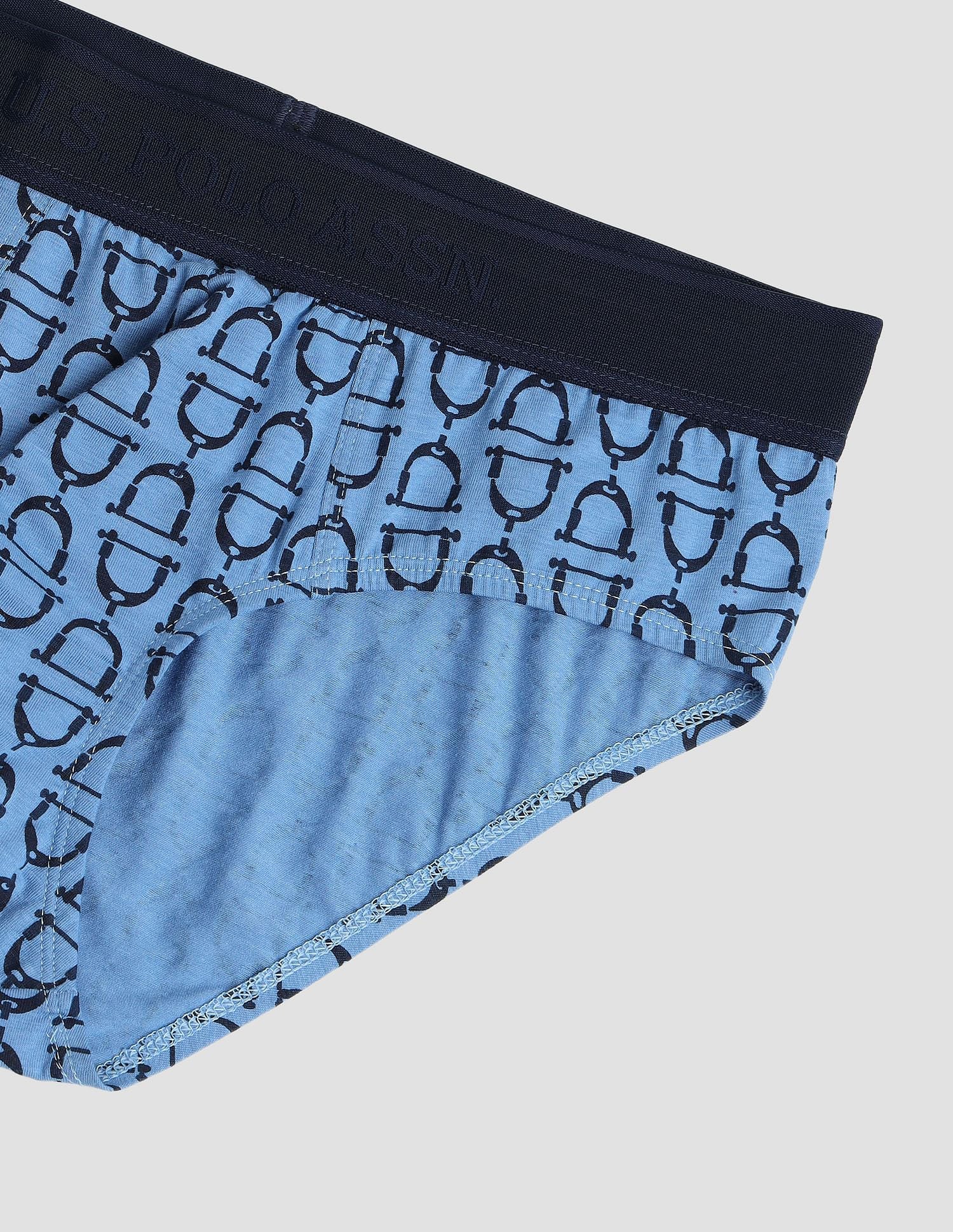 Elasticized Waist Printed PB005 Briefs - Pack of 1 Blue - U.S. POLO ASSN. | Large