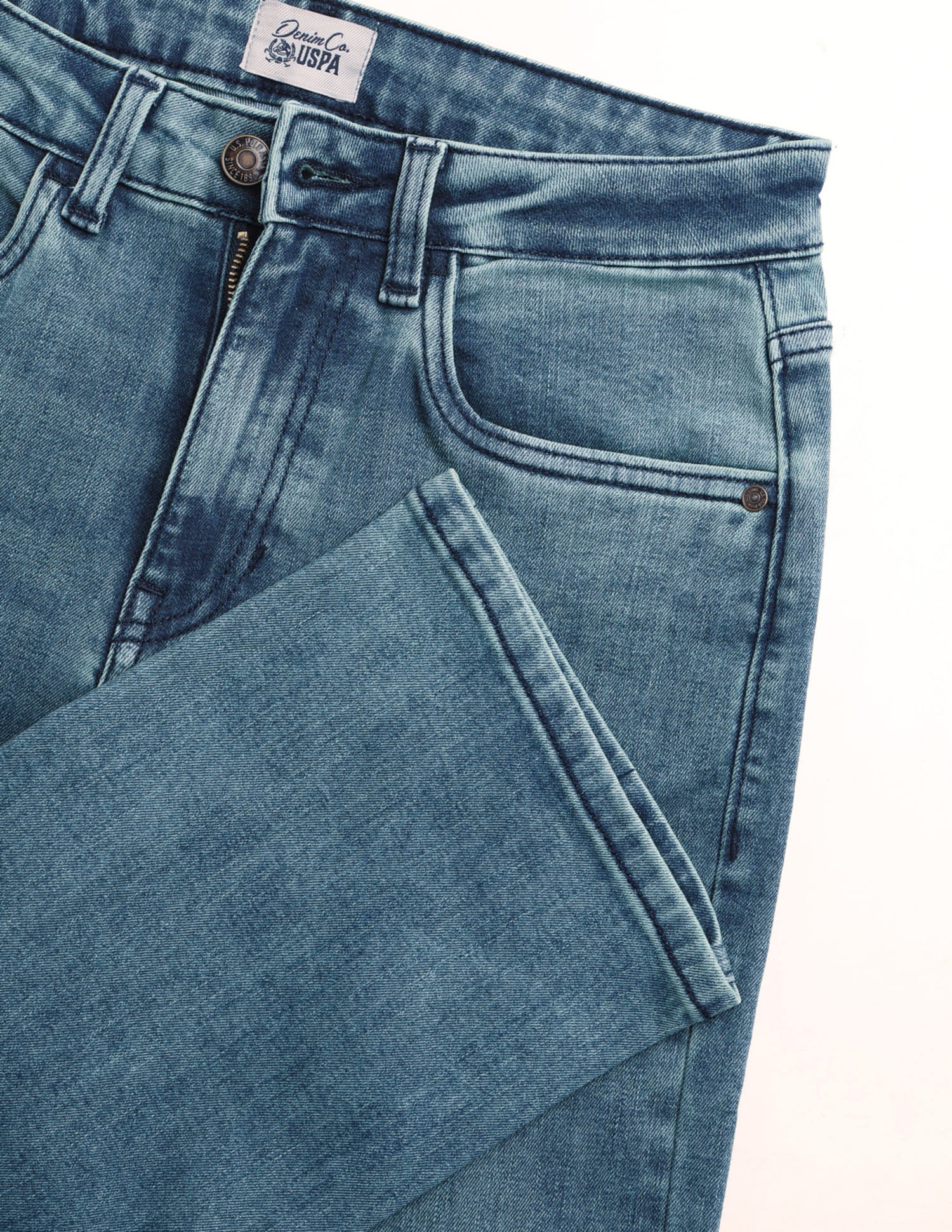 High Rise Straight Fit Jeans Blue - U.S. Polo Assn. India | Large