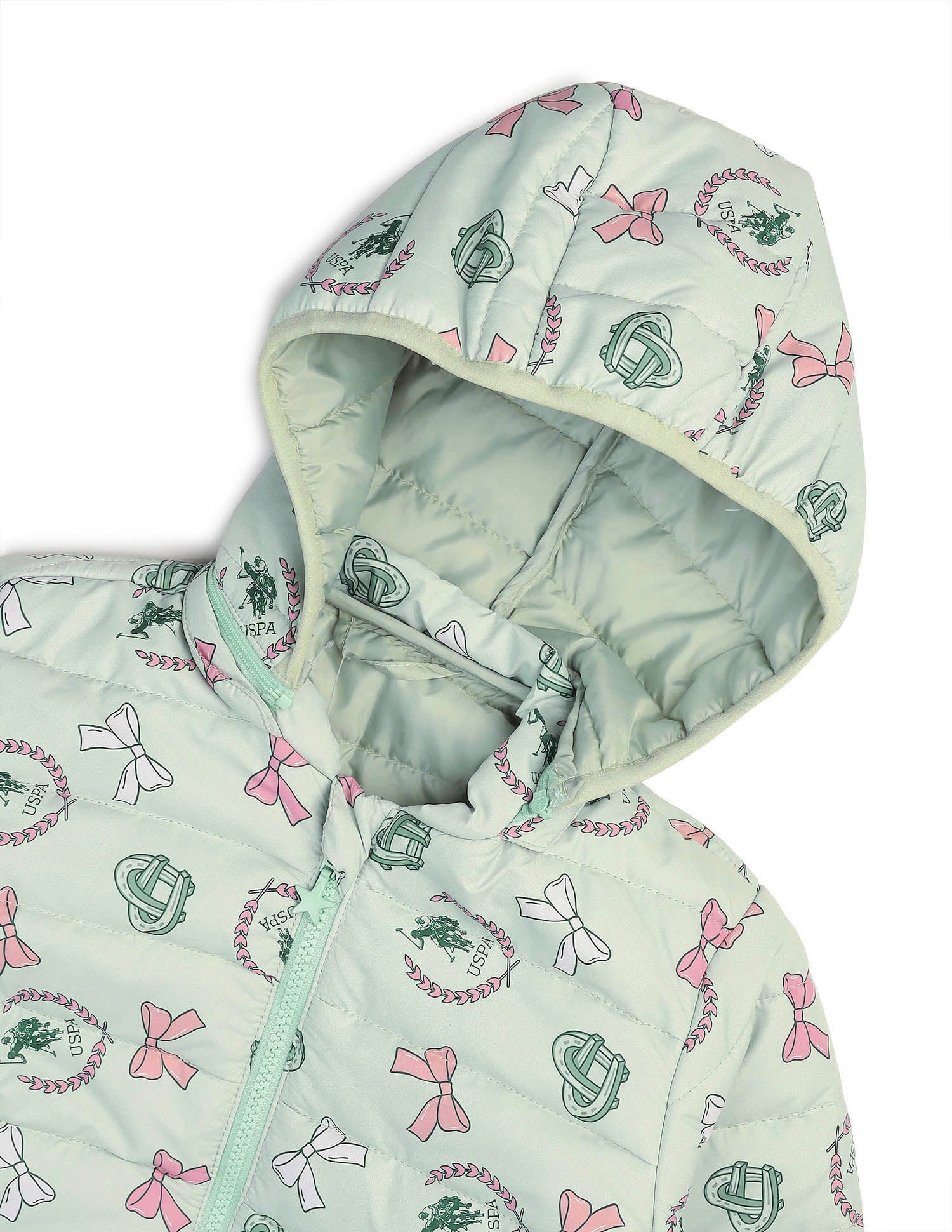 Graphic Printed Puffer Jacket Green - U.S. POLO ASSN. | Large