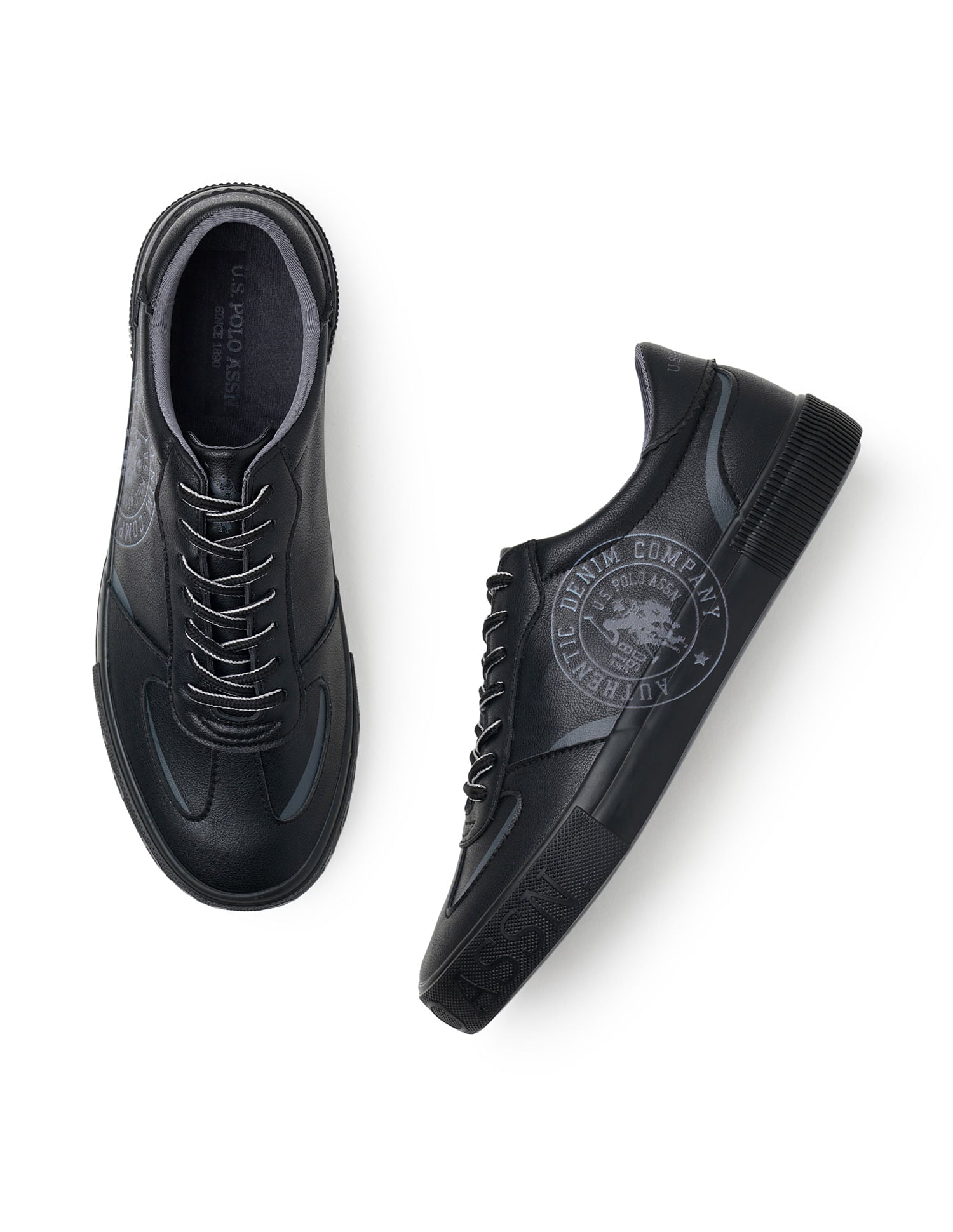 Men Brand Print Rens Sneakers Black - U.S. POLO ASSN. | Large