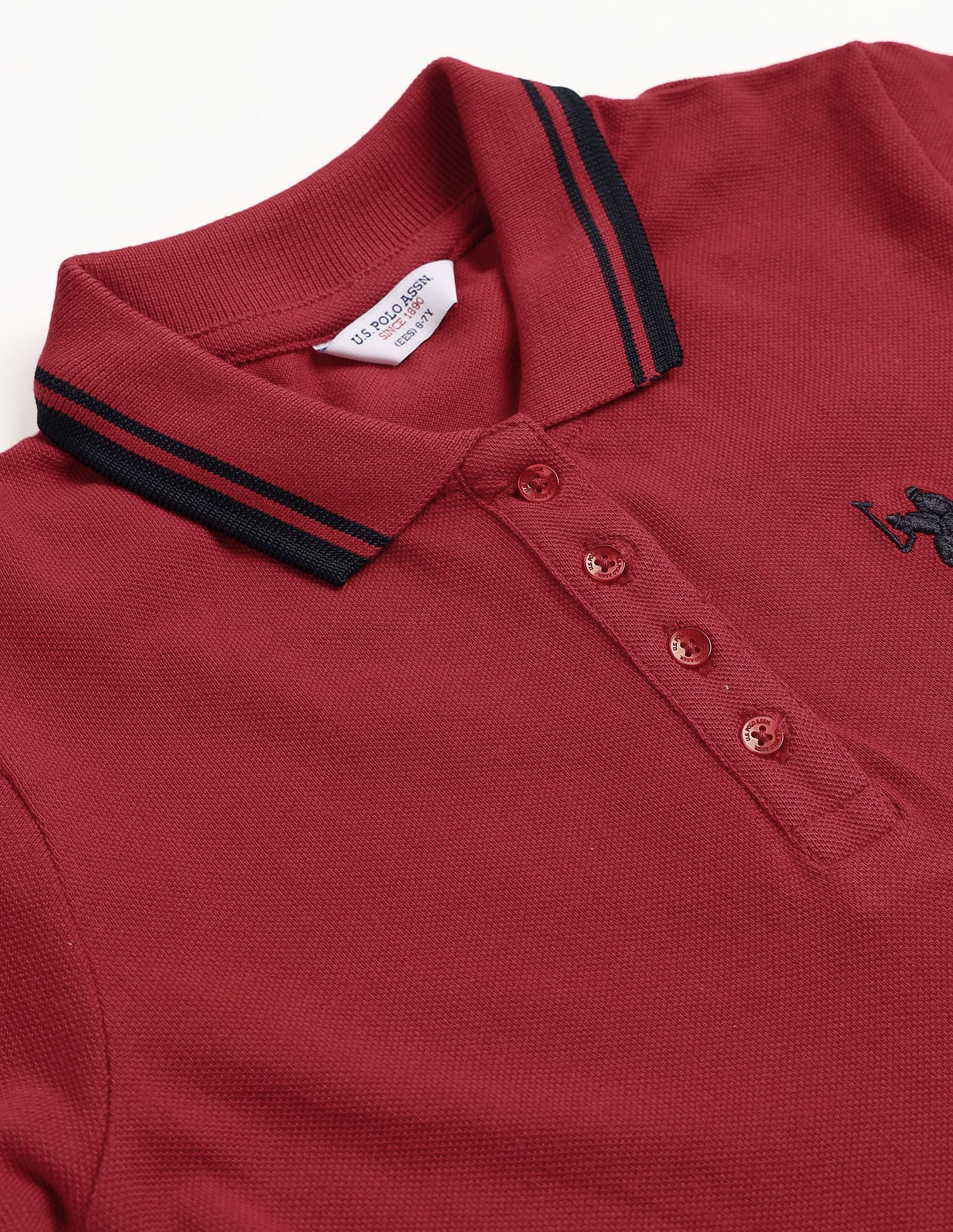 Girls Tipped Collar Polo Dress Rust - U.S. Polo Assn. India | Large