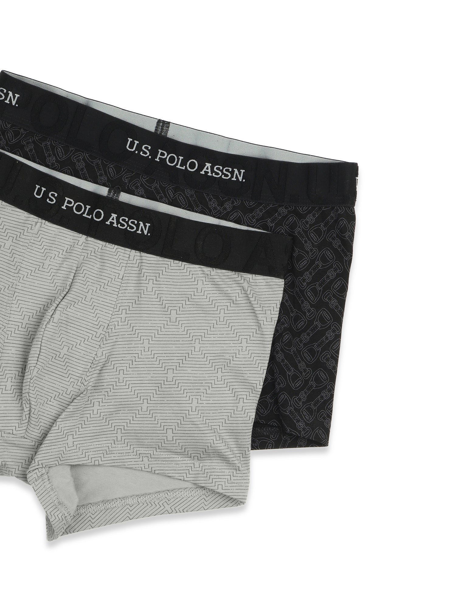 Printed Cotton Stretch Essential OET23 Trunk - Pack Of 2 Black/Flint Grey - U.S. Polo Assn. India | Large