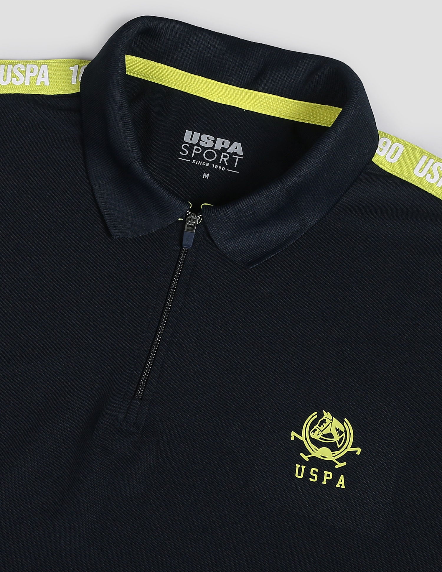 Brand Tape Zipper Active Polo Shirt Navy - U.S. POLO ASSN. | Large