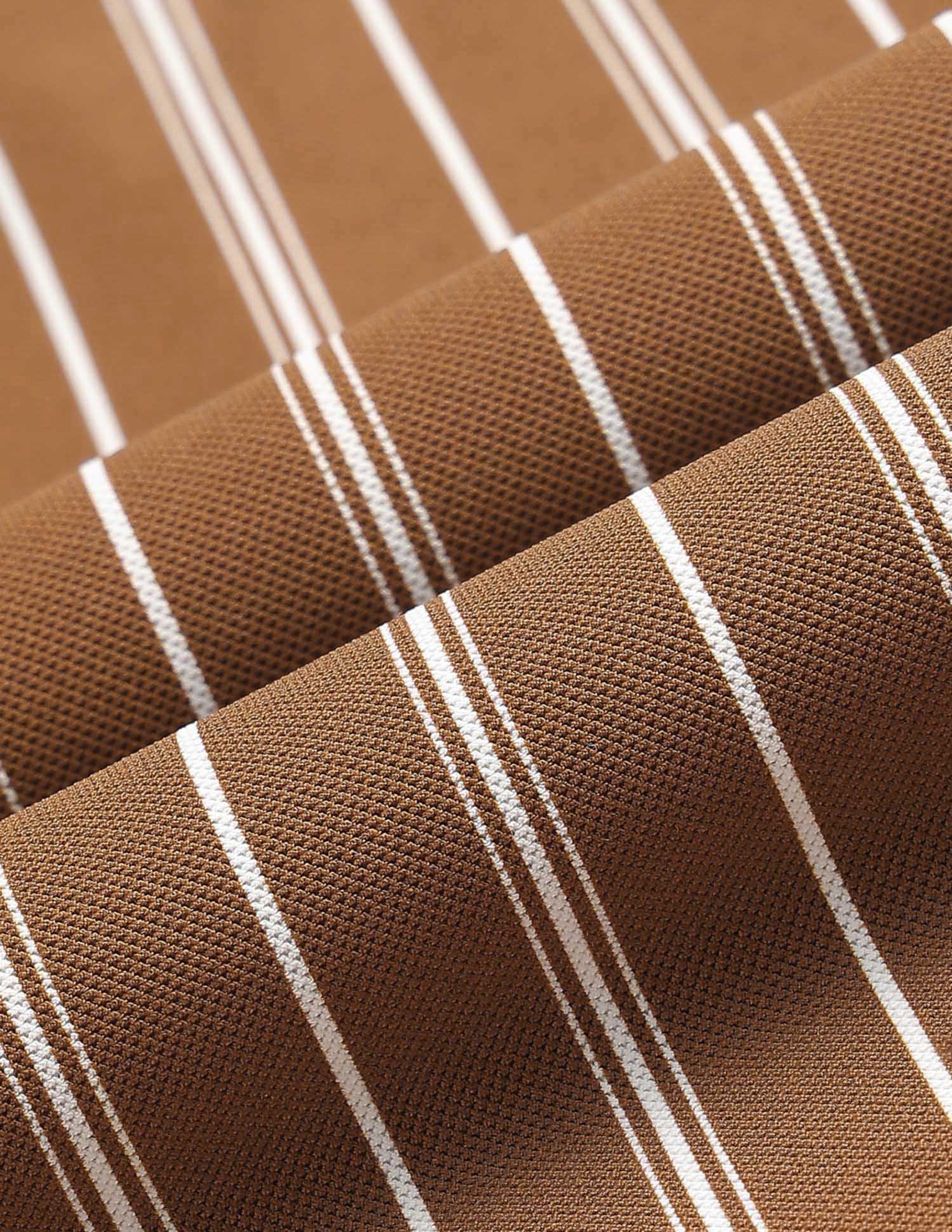 Vertical Striped Regular Fit Polo Shirt Brown - U.S. Polo Assn. India | Large